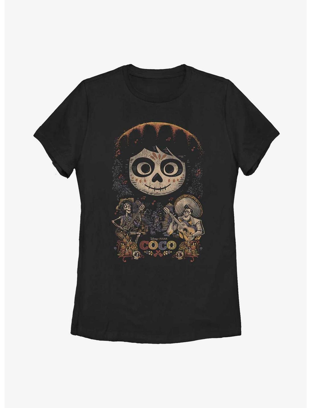 Disney Pixar Coco Poster Womens T-Shirt, BLACK, hi-res