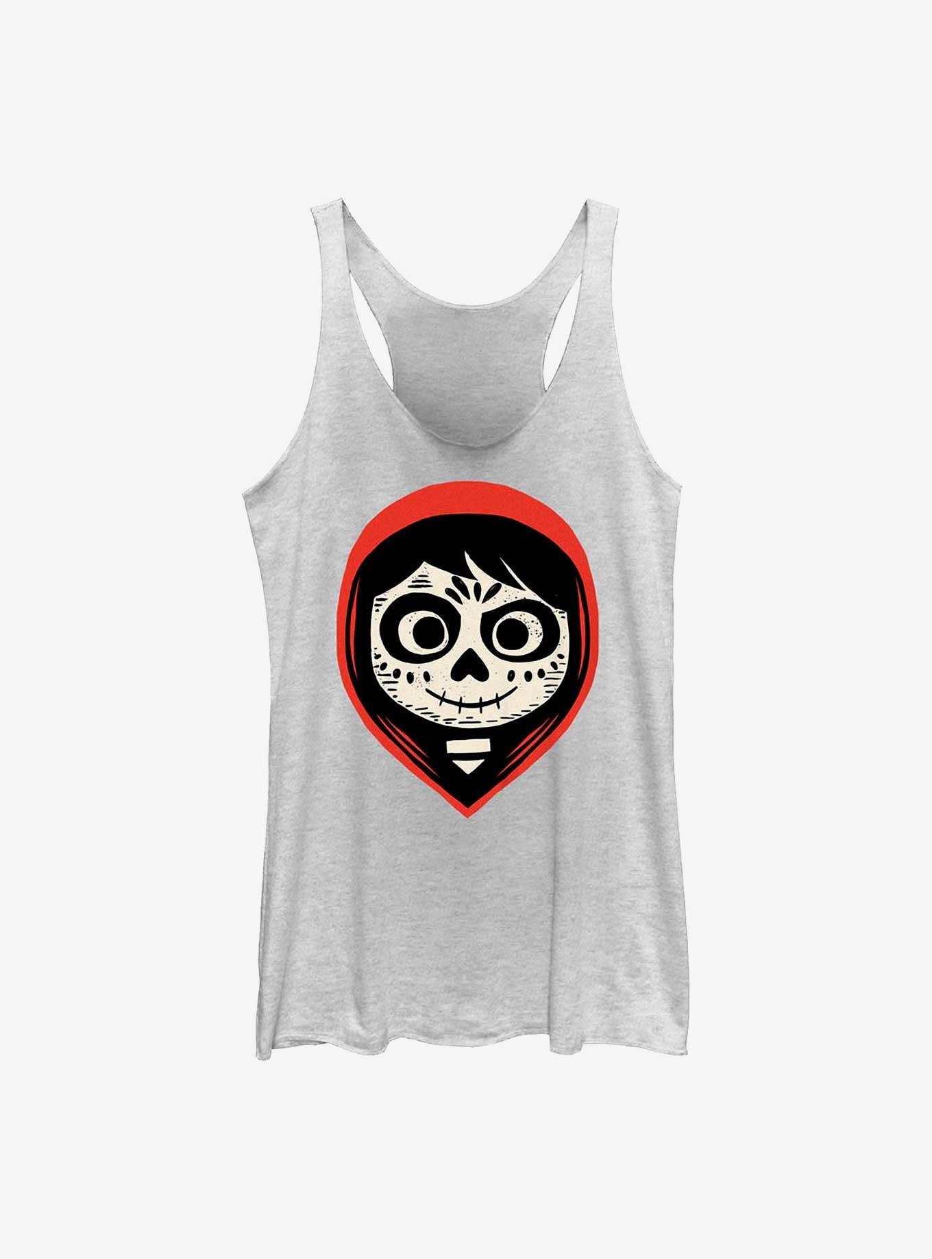 Disney Pixar Coco Dia De Los Face Womens Tank Top, WHITE HTR, hi-res