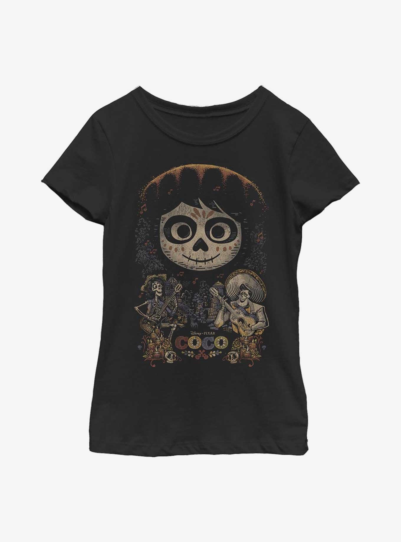 Disney Pixar Coco Poster Youth Girls T-Shirt, BLACK, hi-res