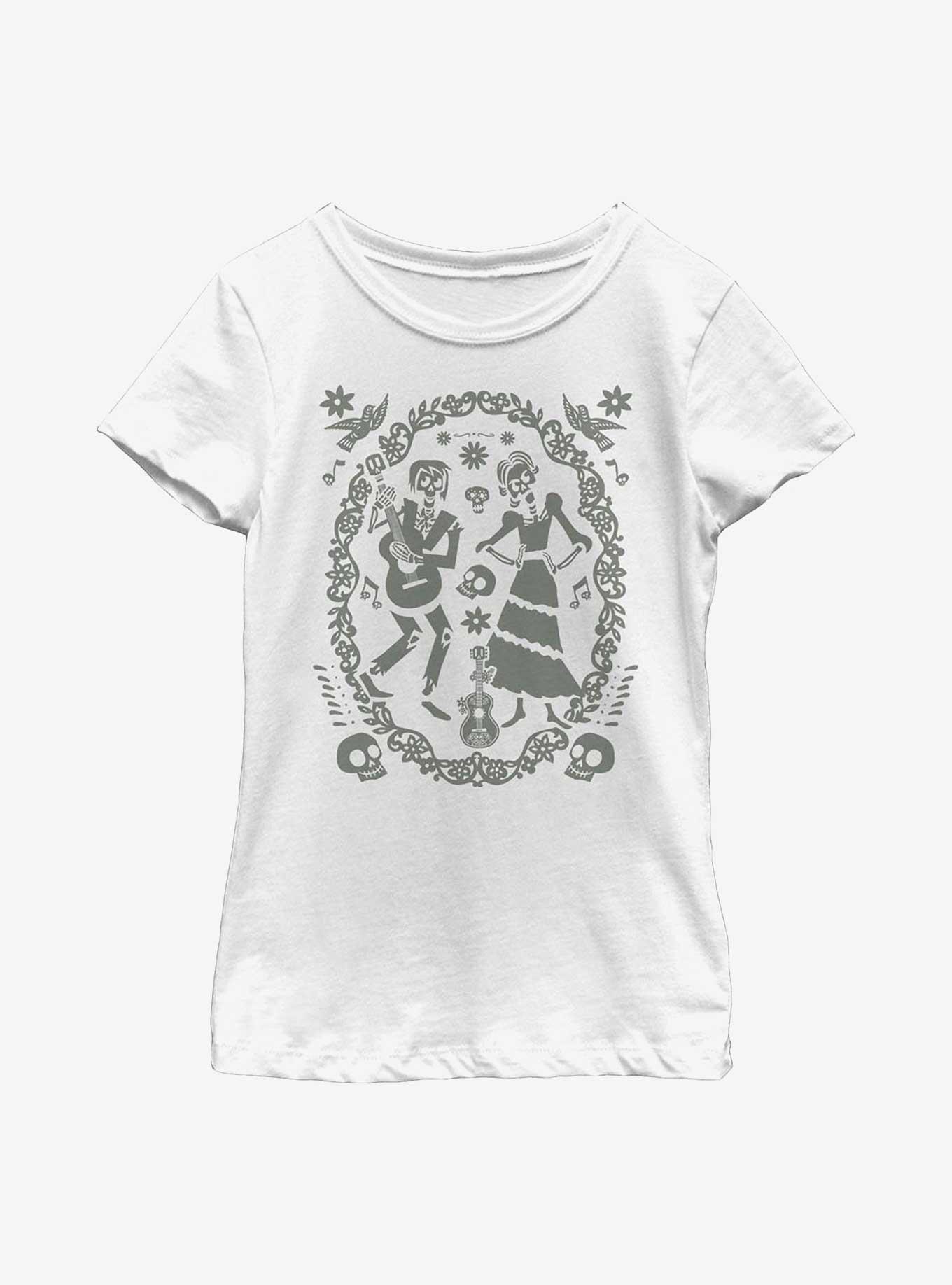 Disney Pixar Coco Paper Art Oval Youth Girls T-Shirt, , hi-res