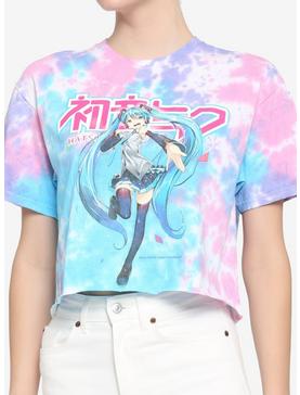 Hatsune Miku Tie-Dye Girls Crop T-Shirt, , hi-res