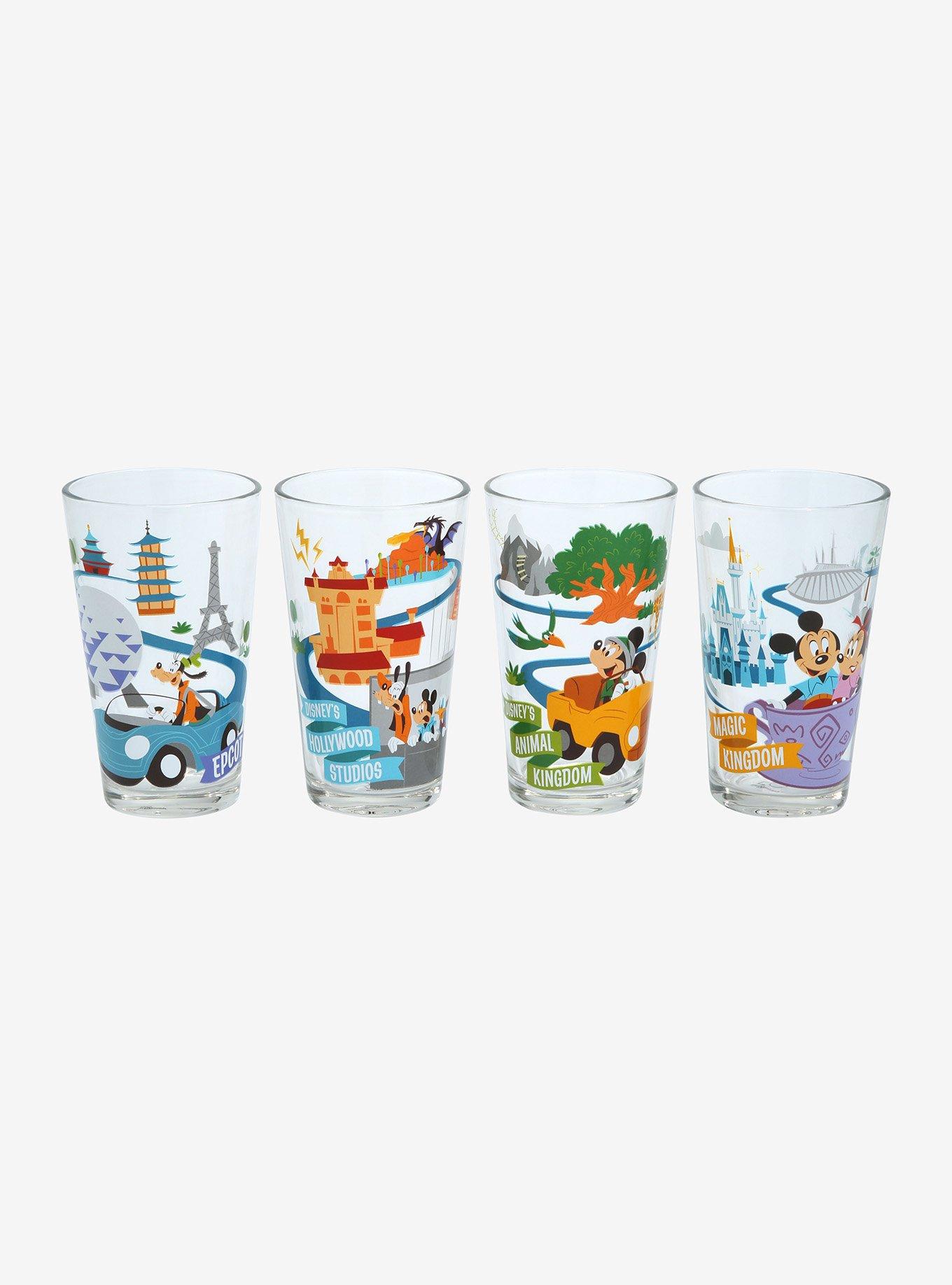 Walt Disney World 50th Anniversary Park Attractions Glasses, Set of 4