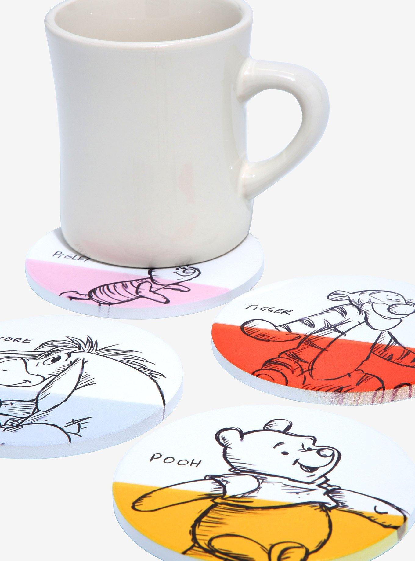 Disney Winnie the Pooh Sketch Art Ceramic Coaster Set, , hi-res
