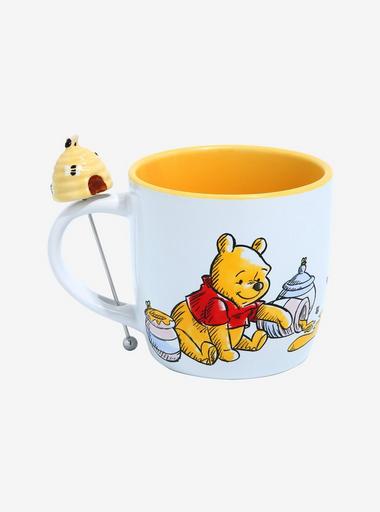 Disney Winnie The Pooh Pooh Bear Mug With Figural Beehive Stirrer