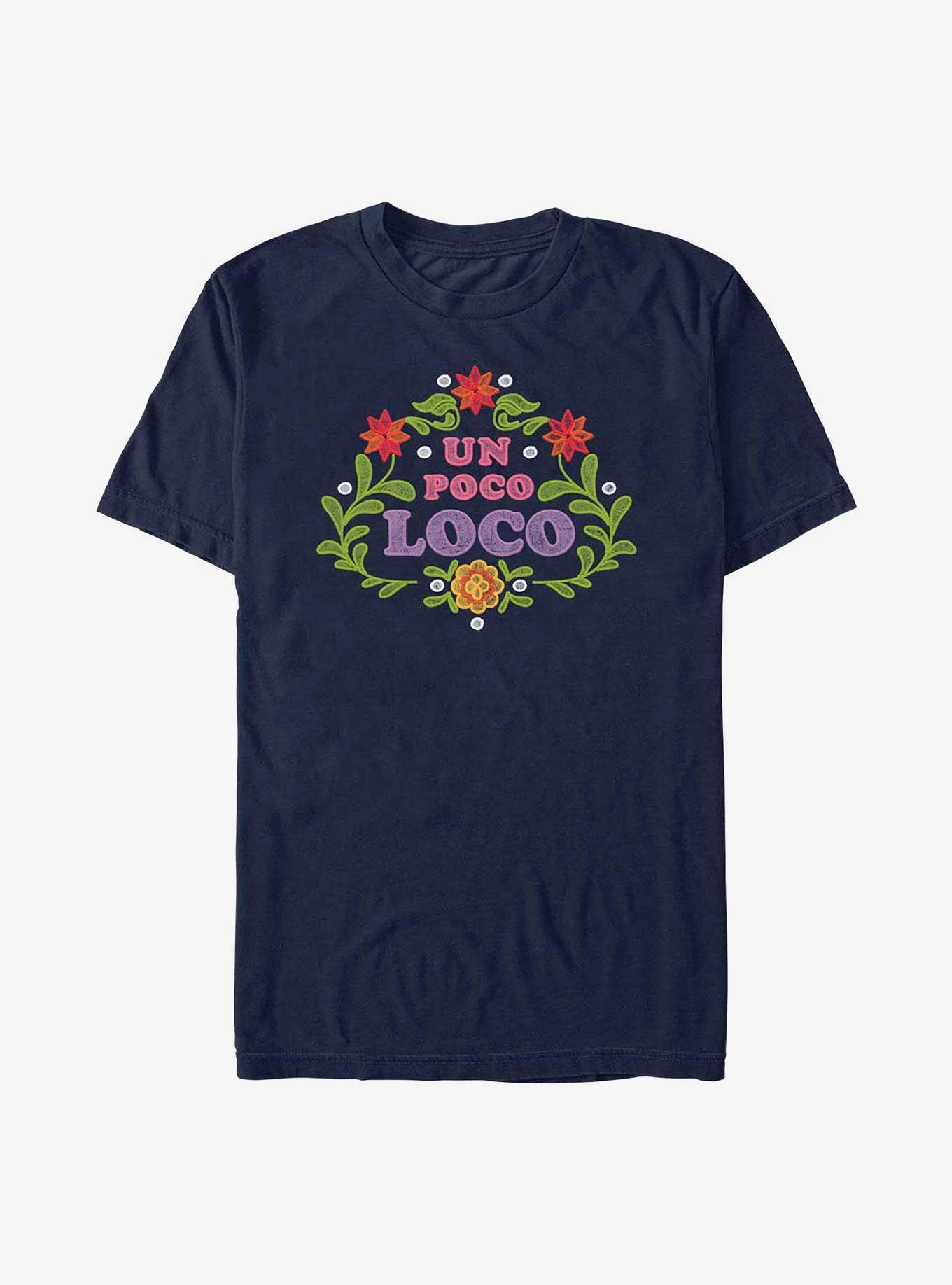 Disney Pixar Coco Un Poco Loco Floral Emb T-Shirt, NAVY, hi-res