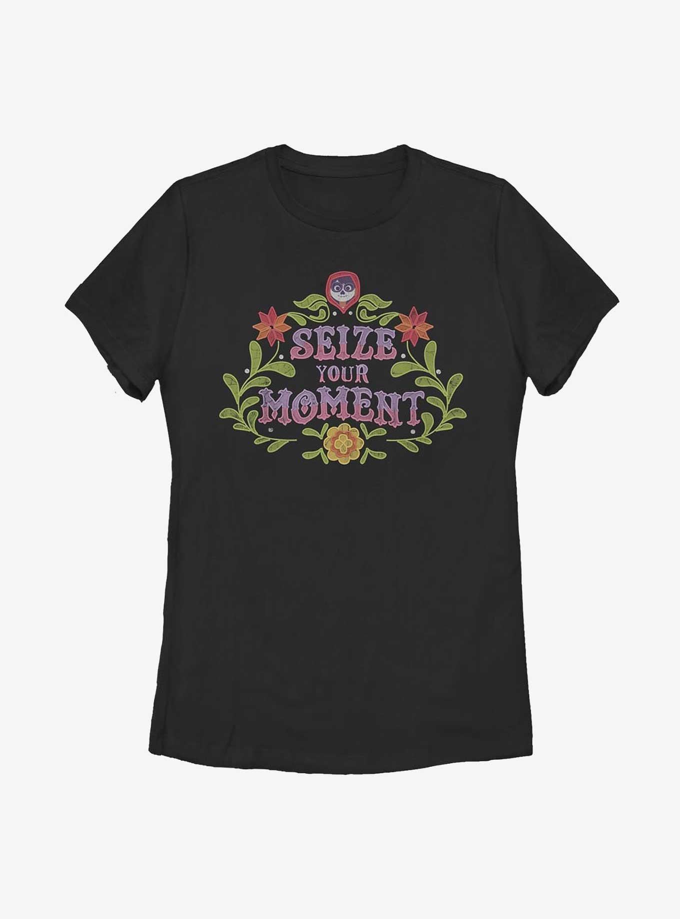 Disney Pixar Coco Seize Your Moment Emb Womens T-Shirt, BLACK, hi-res