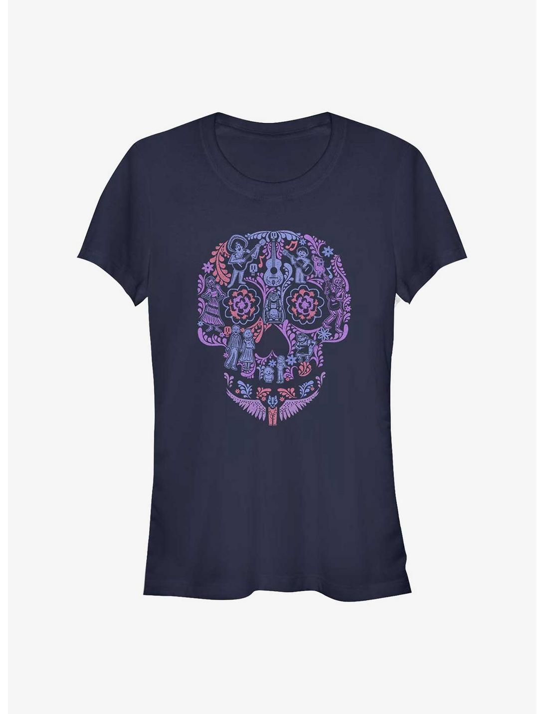 Disney Pixar Coco Skull Womens T-Shirt, NAVY, hi-res
