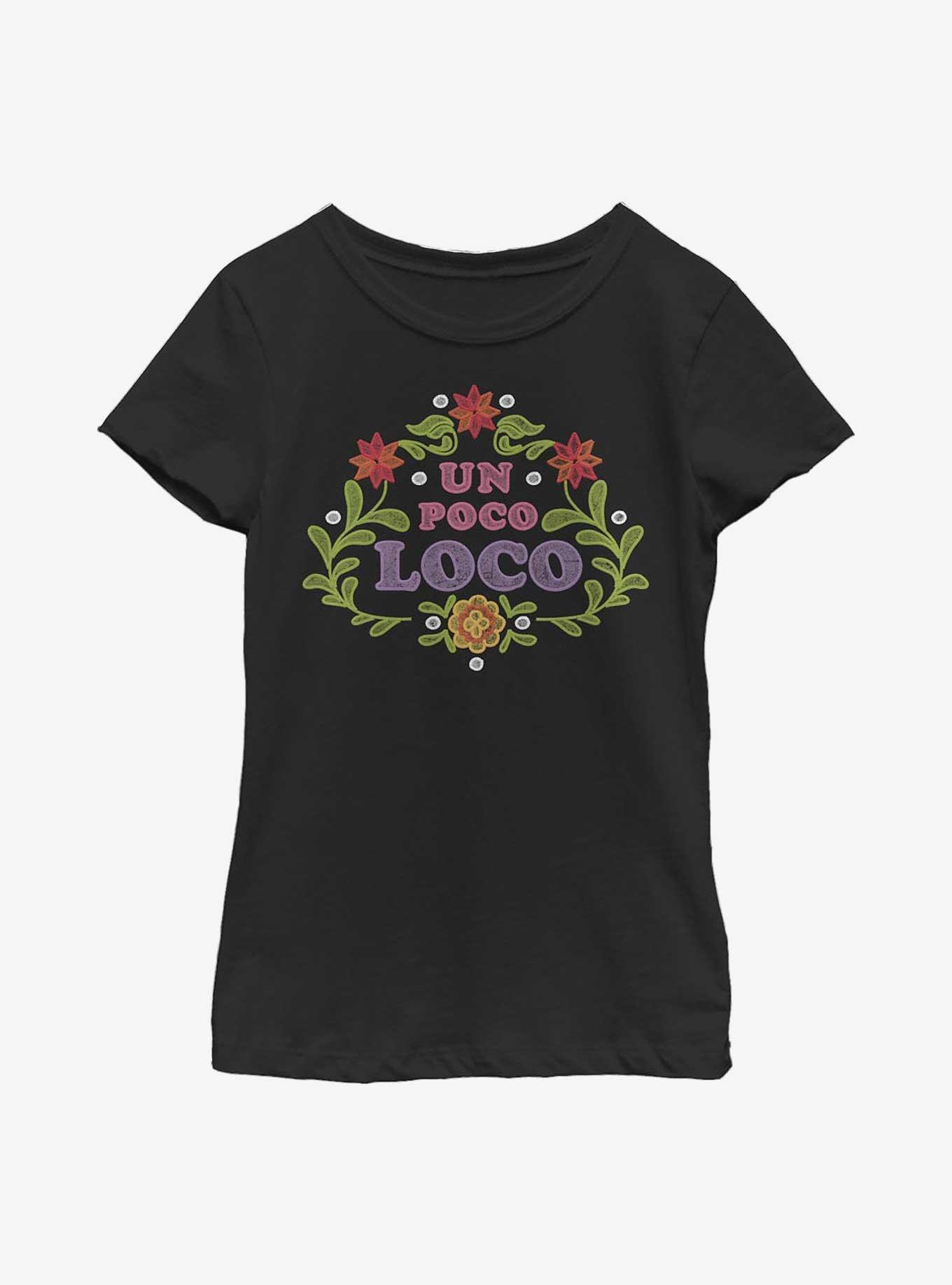 Disney Pixar Coco Un Poco Loco Floral Emb Youth Girls T-Shirt, , hi-res