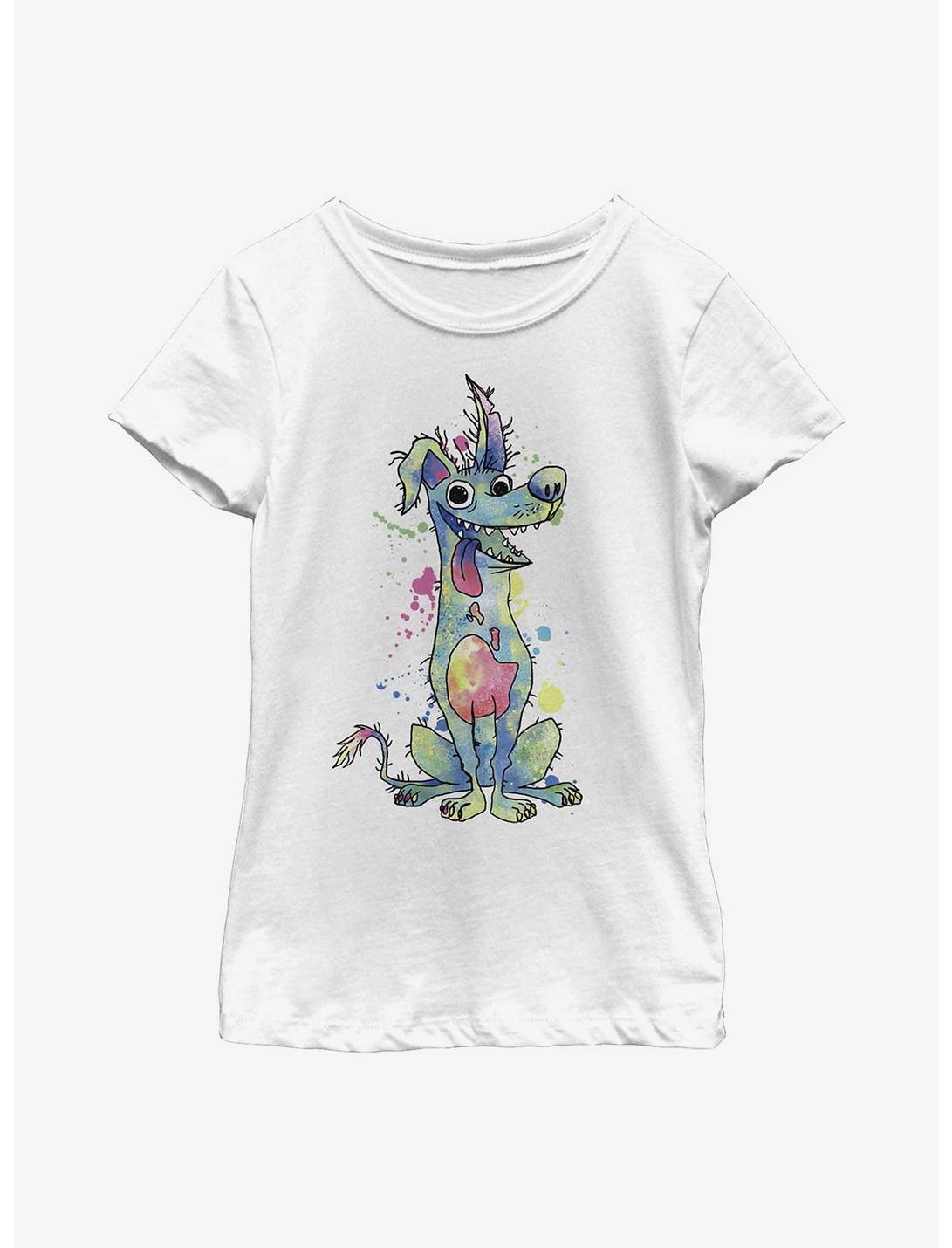 Disney Pixar Coco Watercolor Dante Youth Girls T-Shirt, WHITE, hi-res