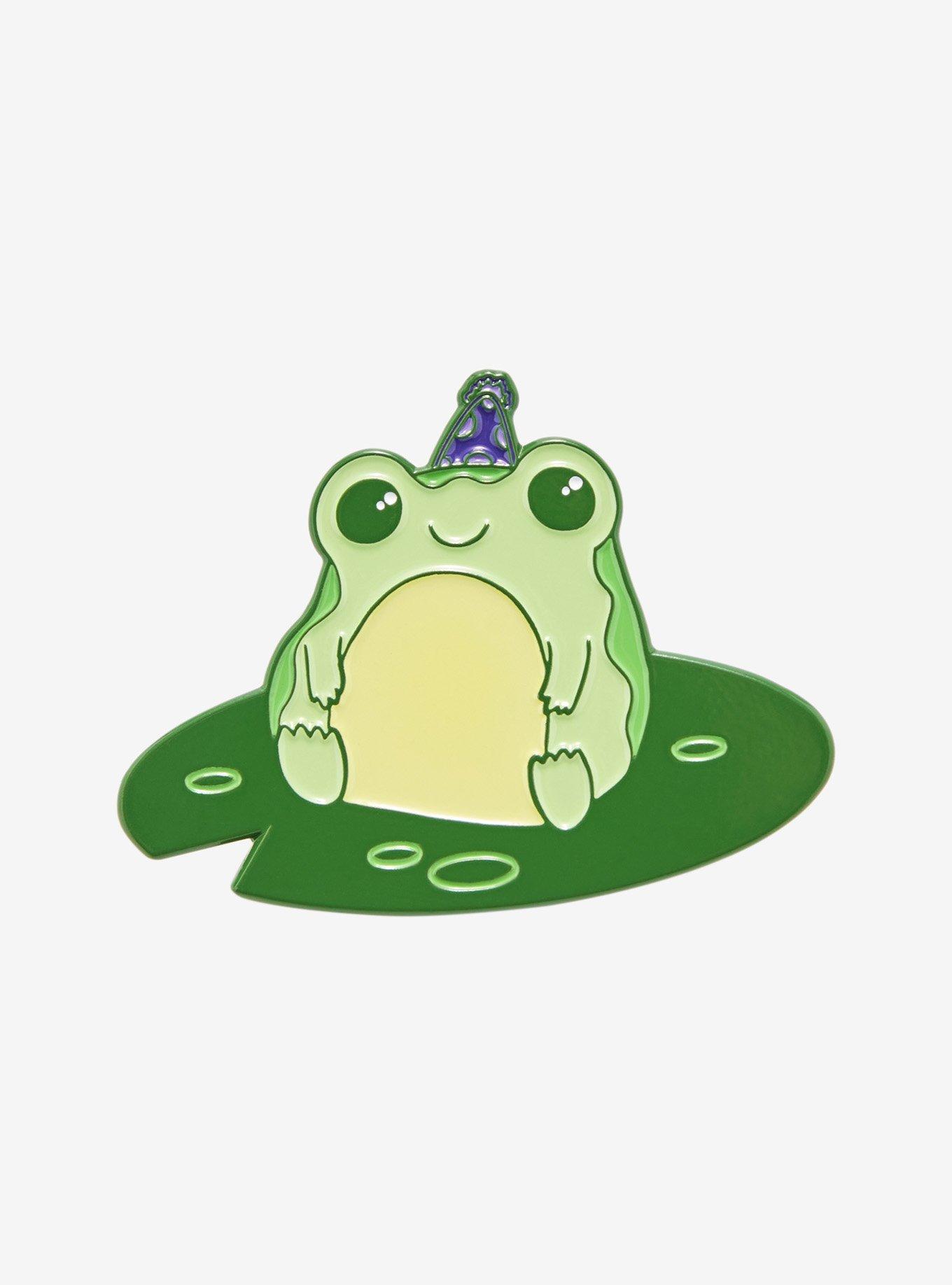 Frog Party Hat Enamel Pin, , hi-res