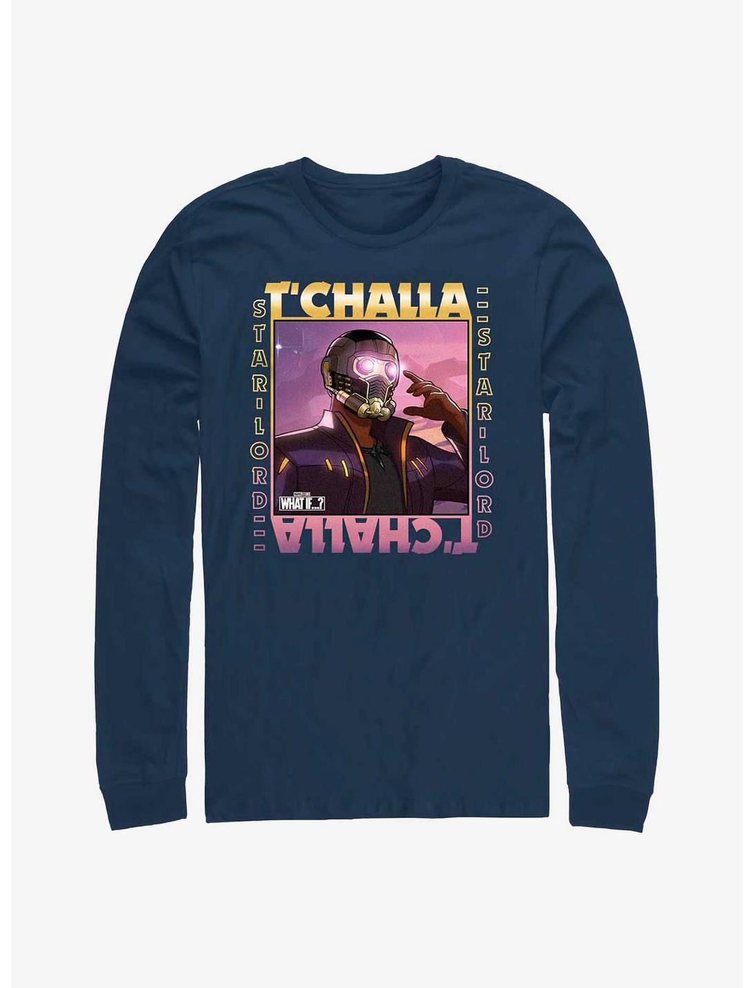 Marvel What If...? T'Challa Star-Lord Long-Sleeve T-Shirt, NAVY, hi-res