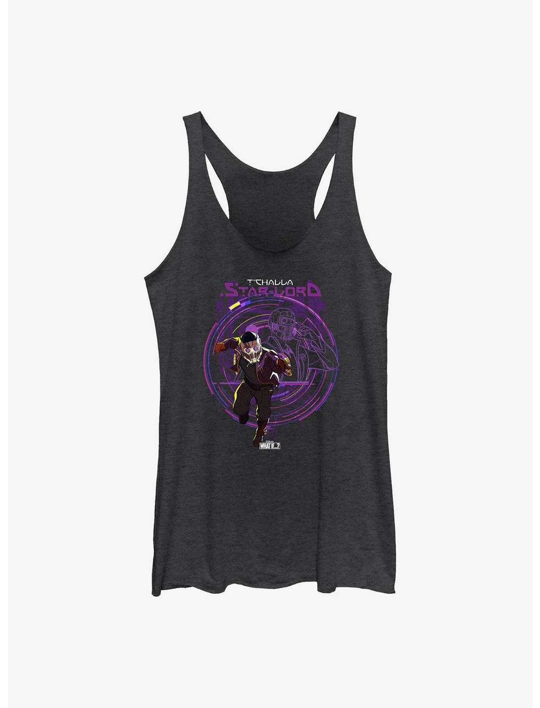 Marvel What If...? T'Challa Star-Lord Womens Tank Top, BLK HTR, hi-res