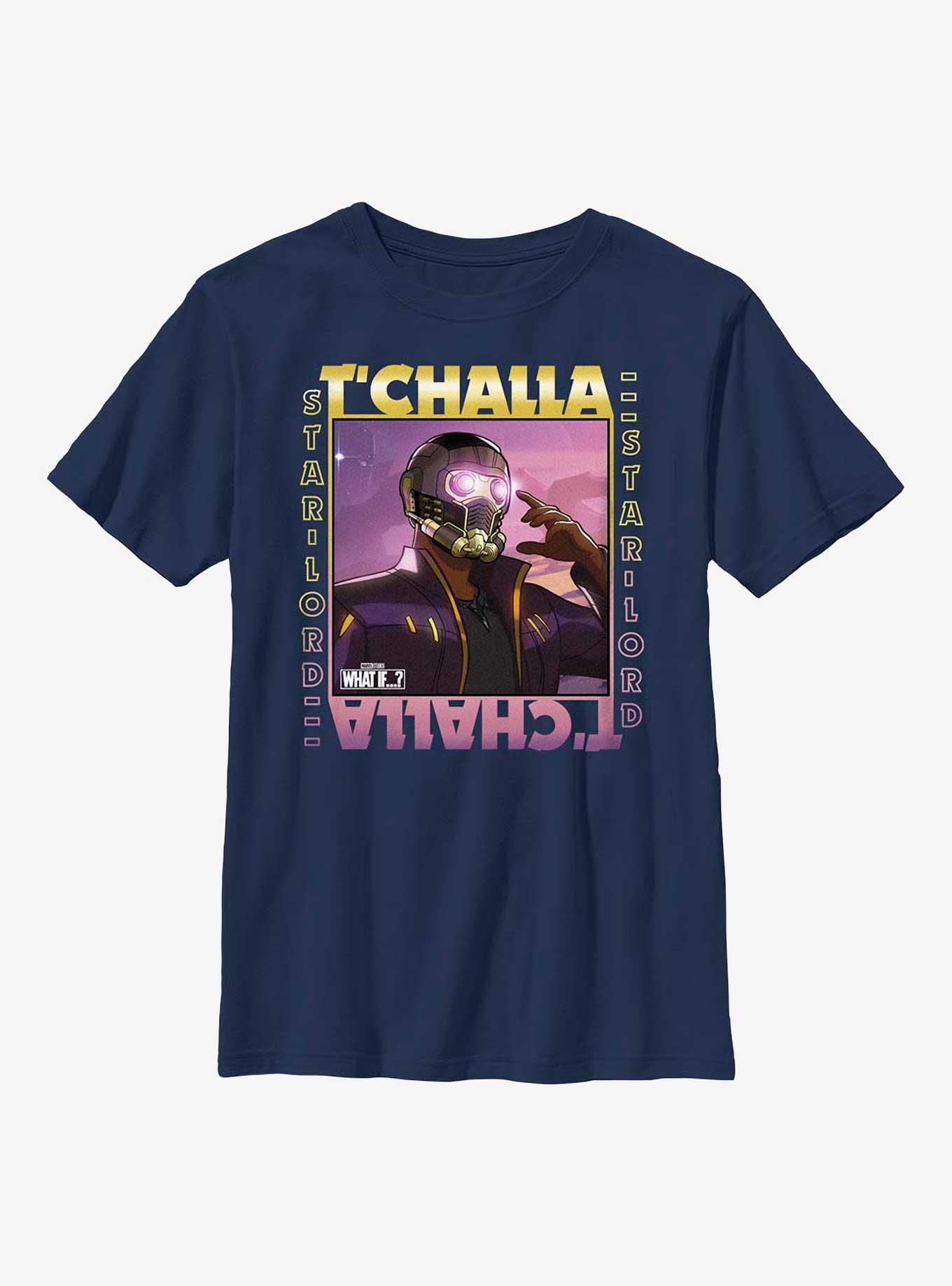 Marvel What If...? T'Challa Star-Lord Youth T-Shirt, NAVY, hi-res