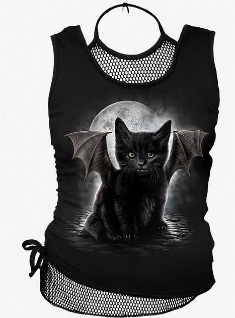 Bat Cat 2 in 1 Mesh Halter Top | Hot Topic