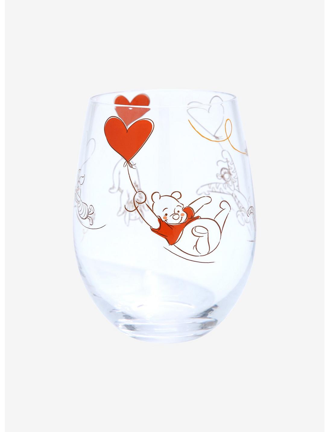 Disney Winnie the Pooh Heart Balloon Characters Wine Glass, , hi-res