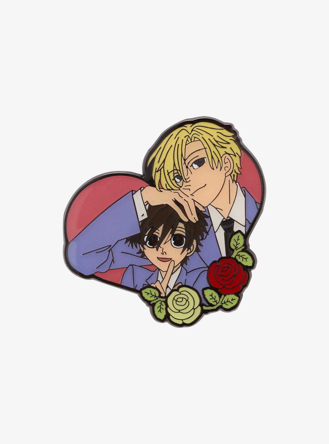 Ouran High School Host Club Haruhi & Tamaki Heart Enamel Pin, , hi-res