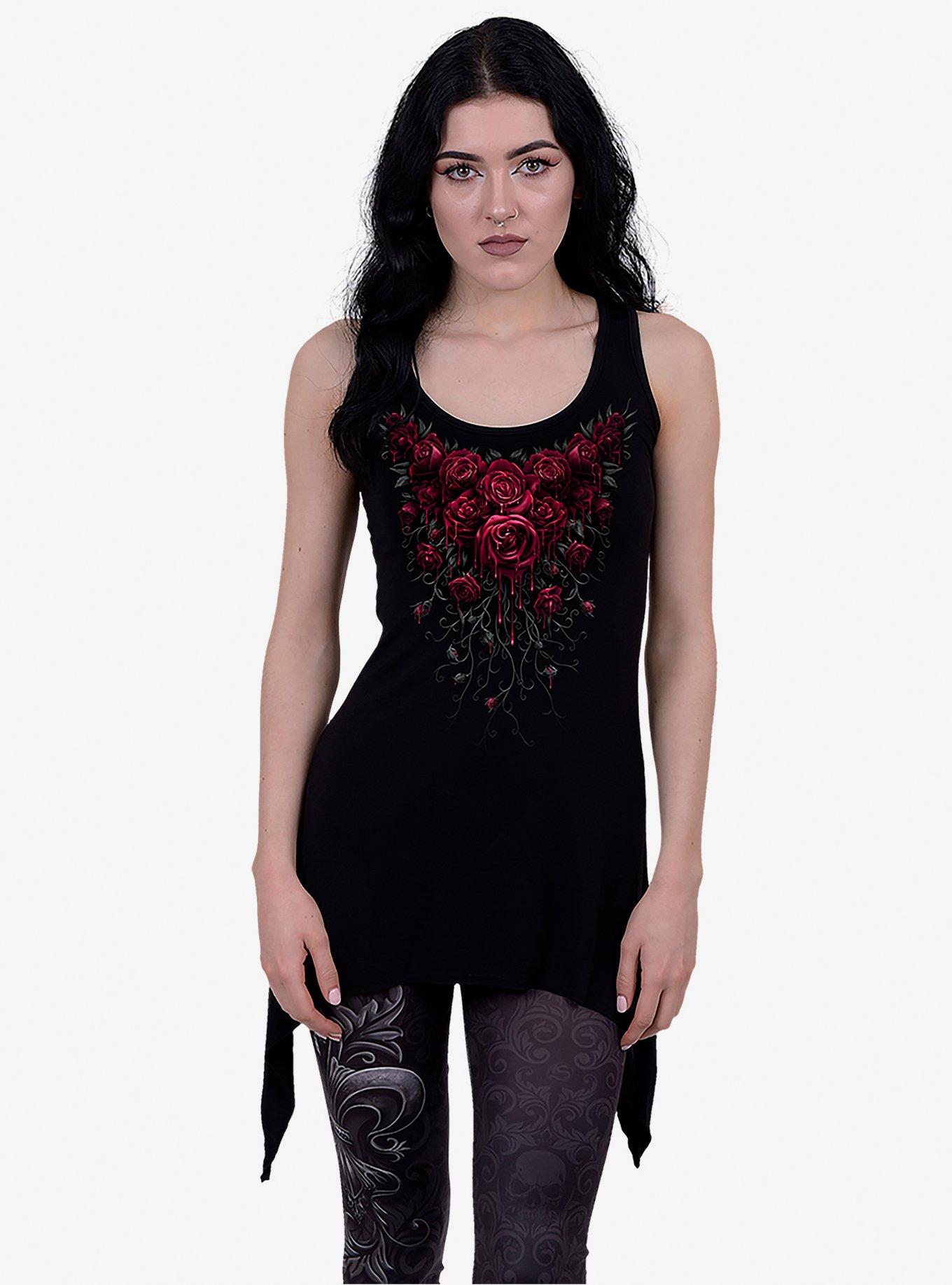 Blood Rose Handkerchief Sleeveless Tunic Top, , hi-res