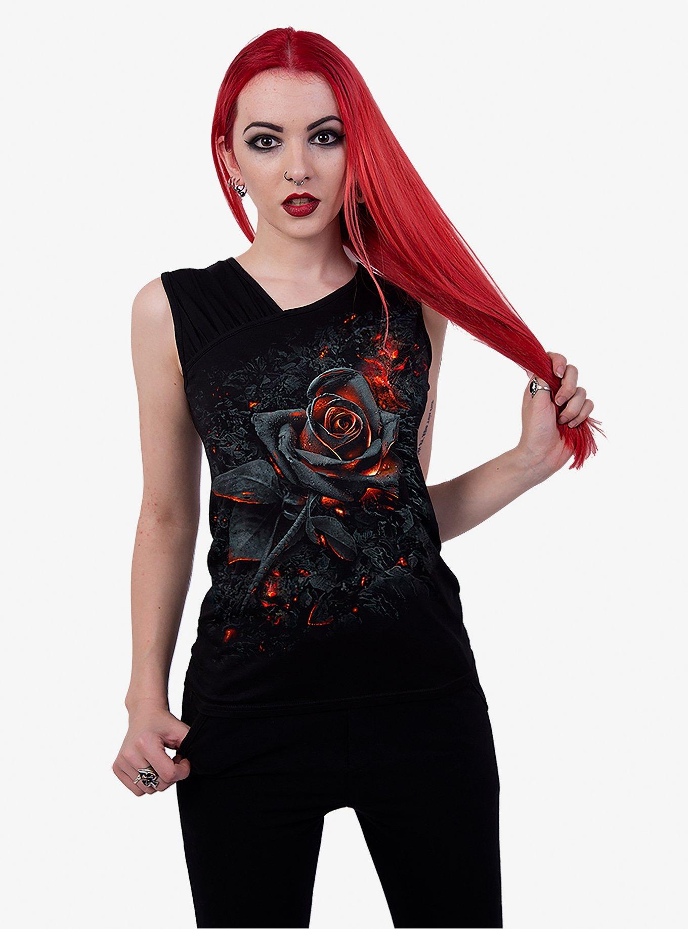 Burnt Rose Gathered Shoulder Sleeveless Top, , hi-res