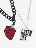 Green Day Heart Grenade Necklace Set, , hi-res