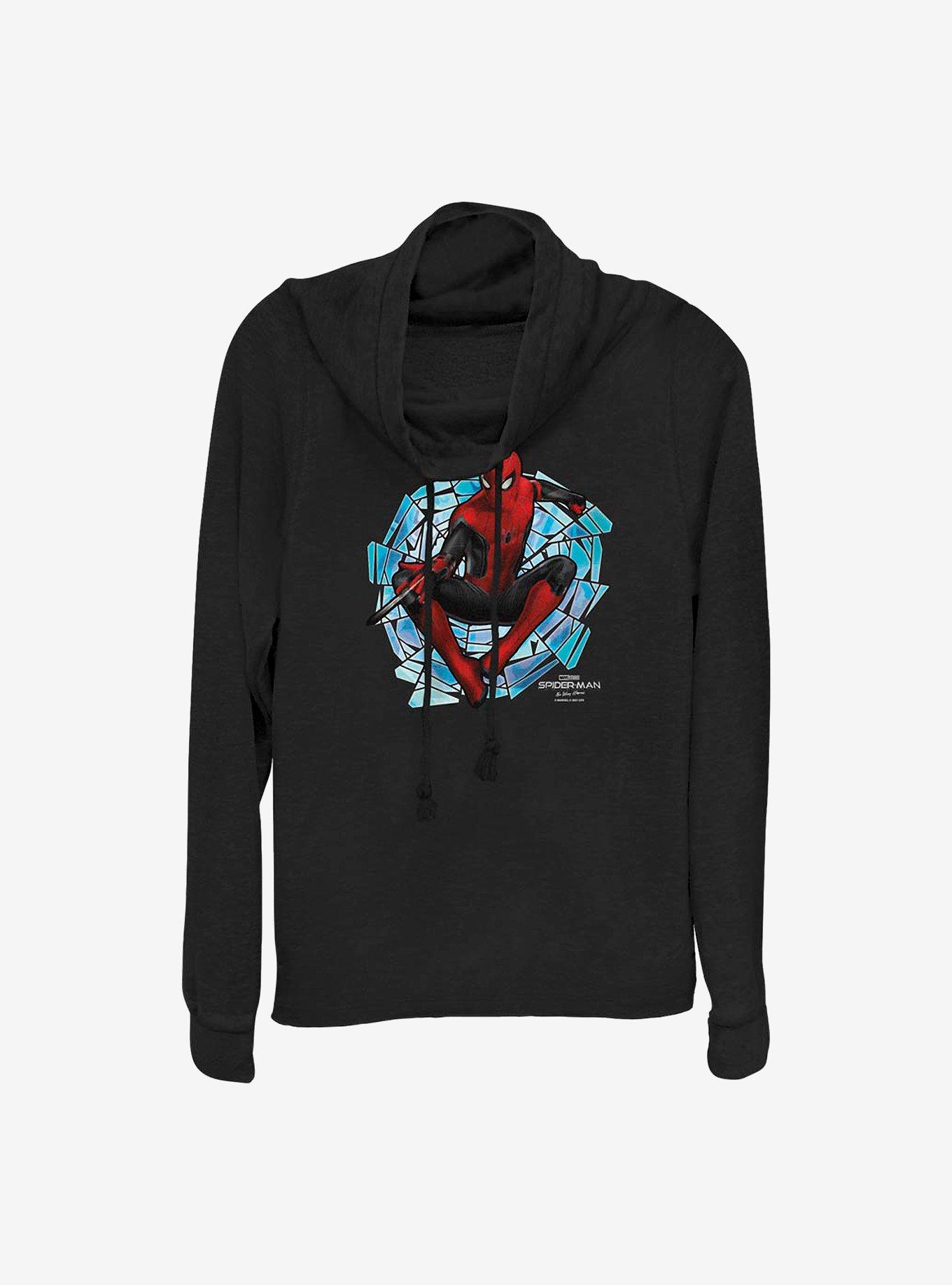 Marvel Spider-Man Spinning Webs Cowlneck Long-Sleeve Girls Top, , hi-res