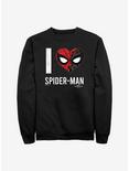Marvel Spider-Man I Heart Spider-Man Crew Sweatshirt, BLACK, hi-res