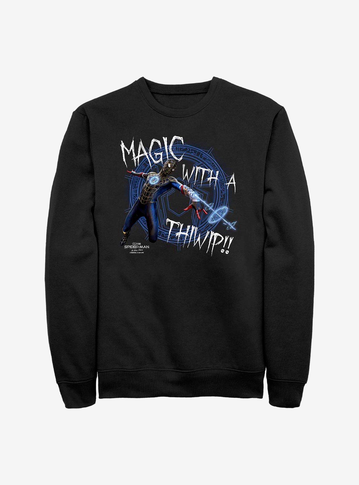 Marvel Spider-Man Magic With A Thiwip Crew Sweatshirt, BLACK, hi-res