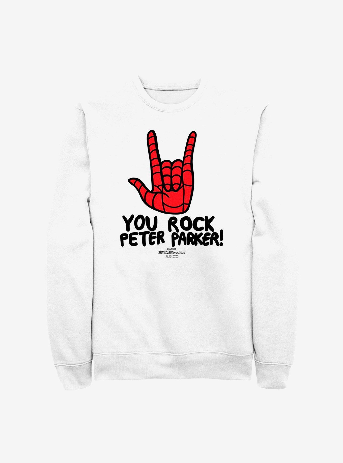 Marvel Spider-Man Parker Rocks Crew Sweatshirt, WHITE, hi-res