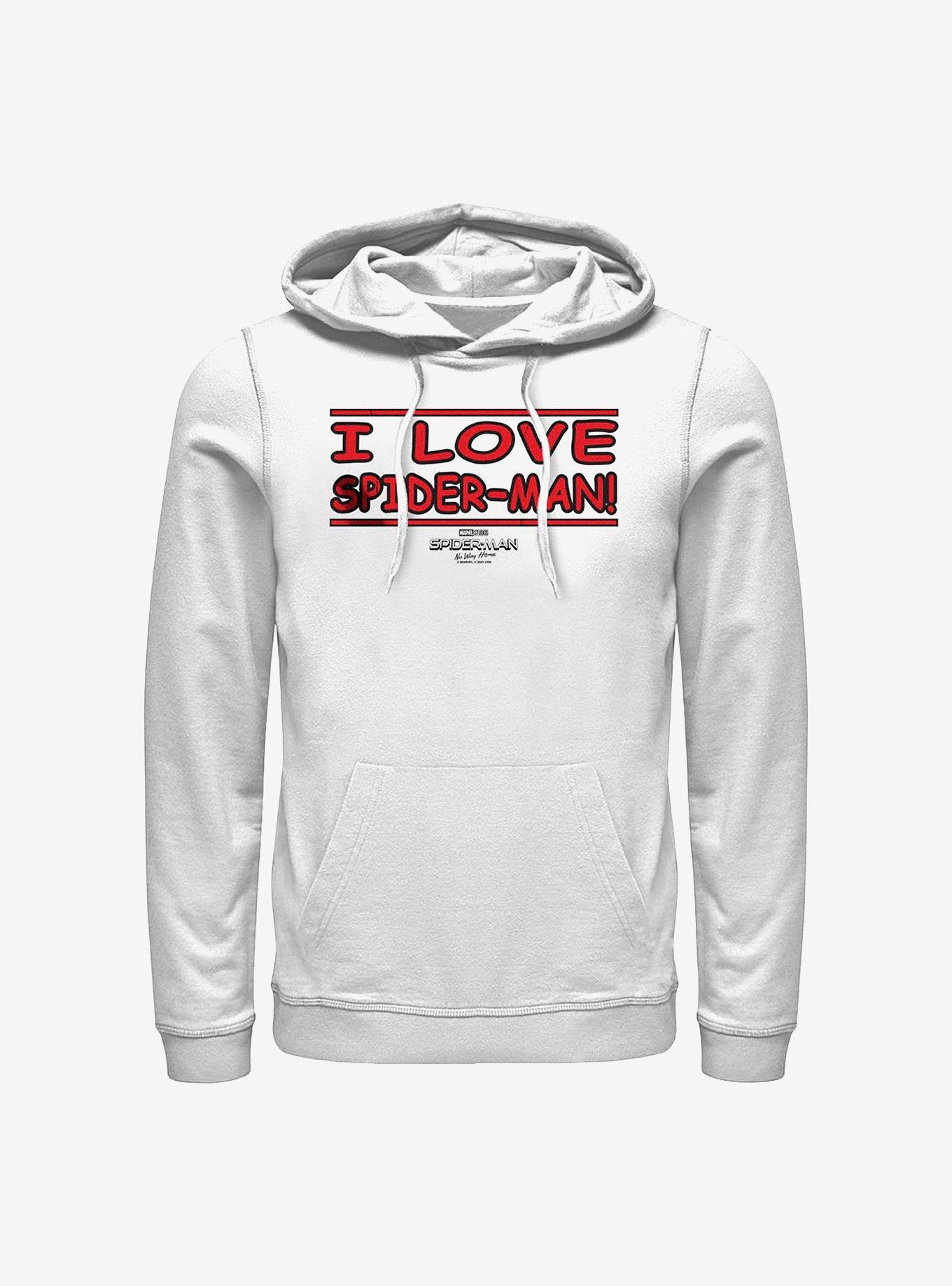 Marvel Spider-Man I Love Spider-Man Hoodie, WHITE, hi-res