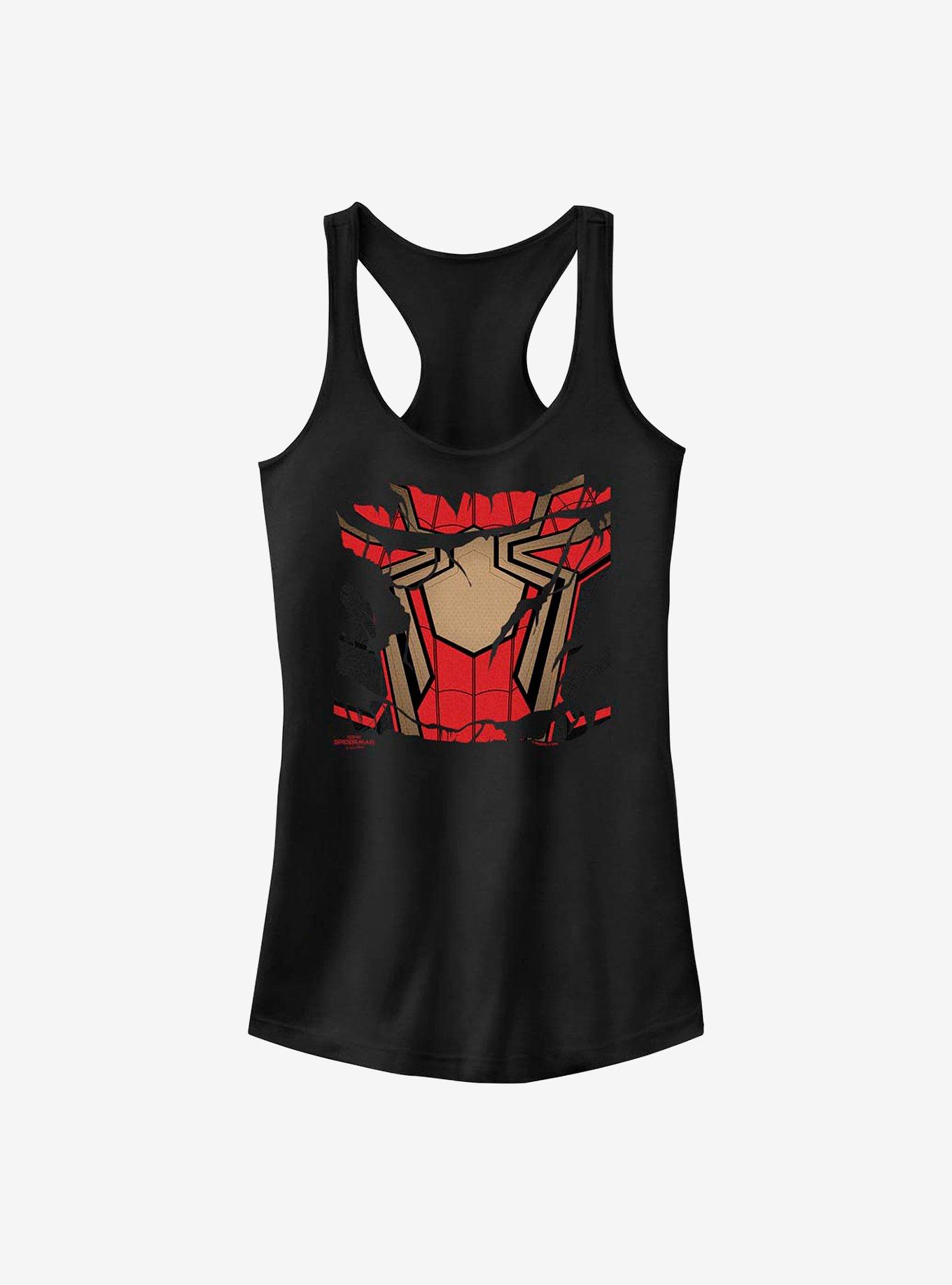 Marvel Spider-Man Ripped Spidey Suit Girls Tank, BLACK, hi-res