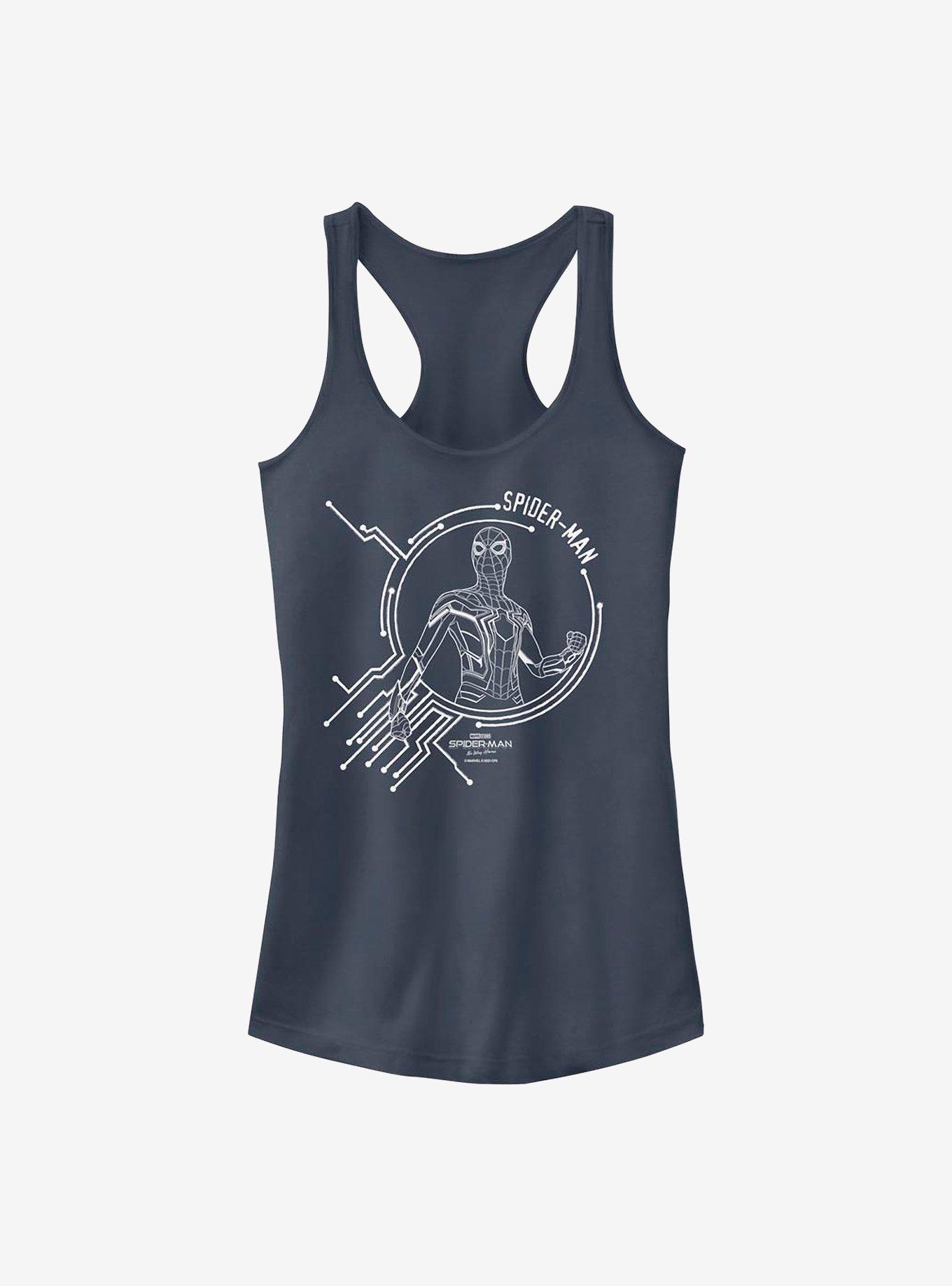 Marvel Spider-Man White Tech Girls Tank, INDIGO, hi-res