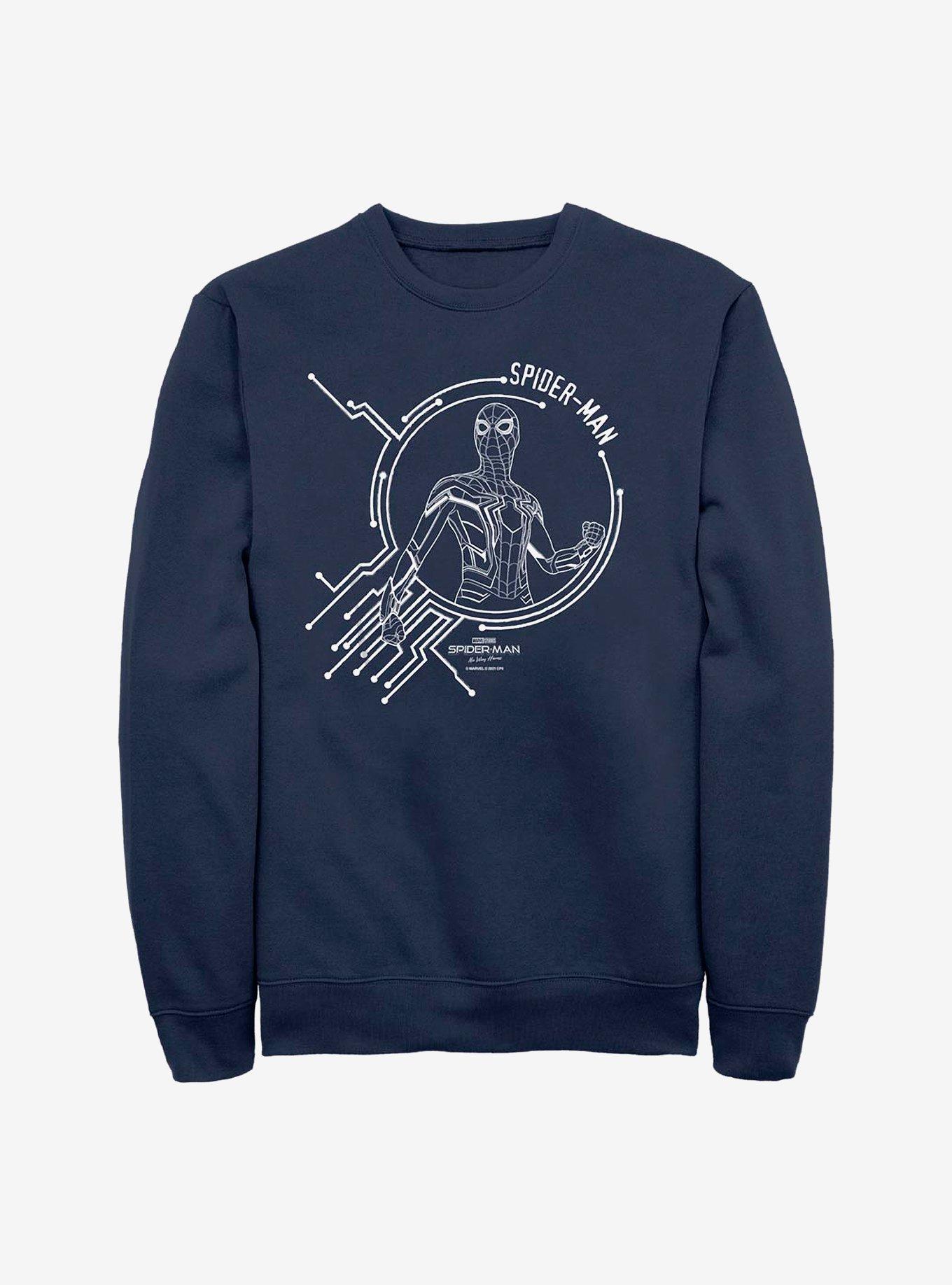 Marvel Spider-Man White Tech Crew Sweatshirt, , hi-res