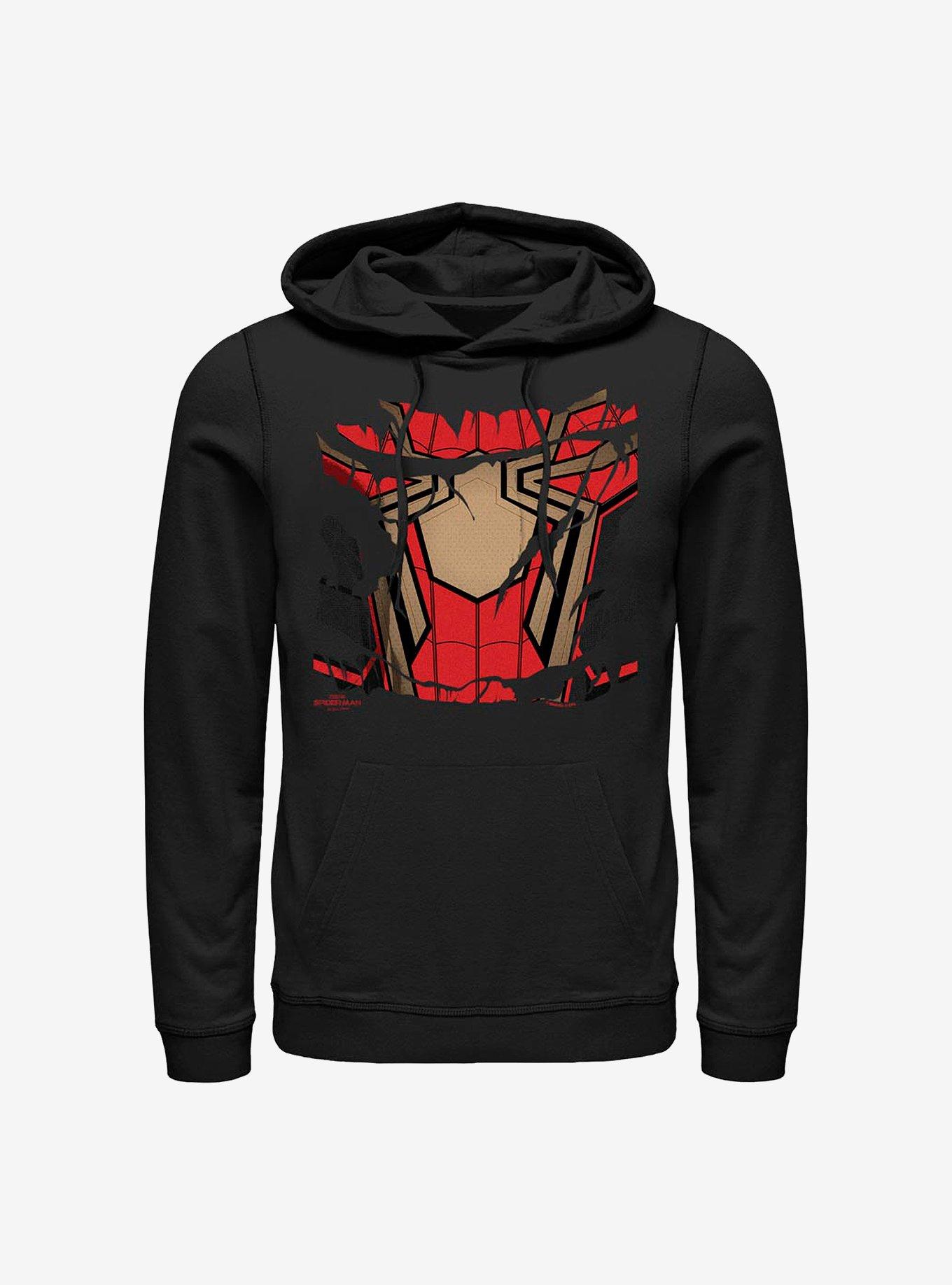 Marvel Spider-Man Ripped Spidey Suit Hoodie, BLACK, hi-res