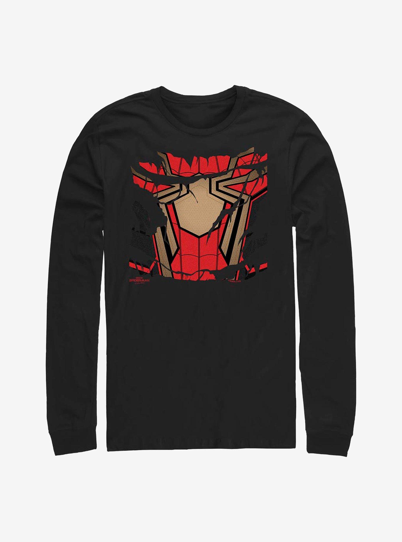 Marvel Spider-Man Ripped Spidey Suit Long-Sleeve T-Shirt, BLACK, hi-res