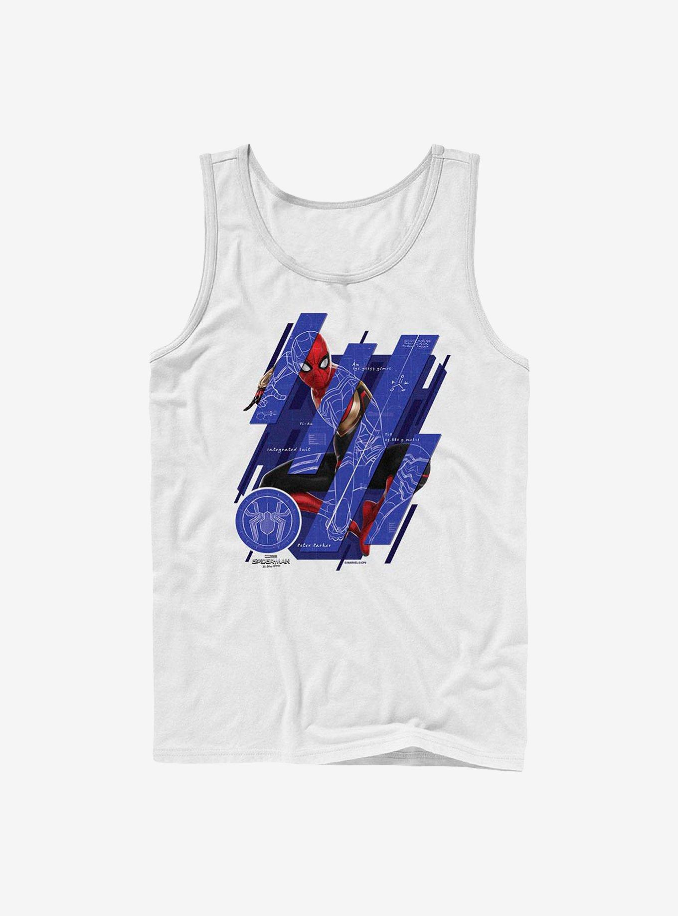 Marvel Spider-Man Schematic Panels Tank, WHITE, hi-res