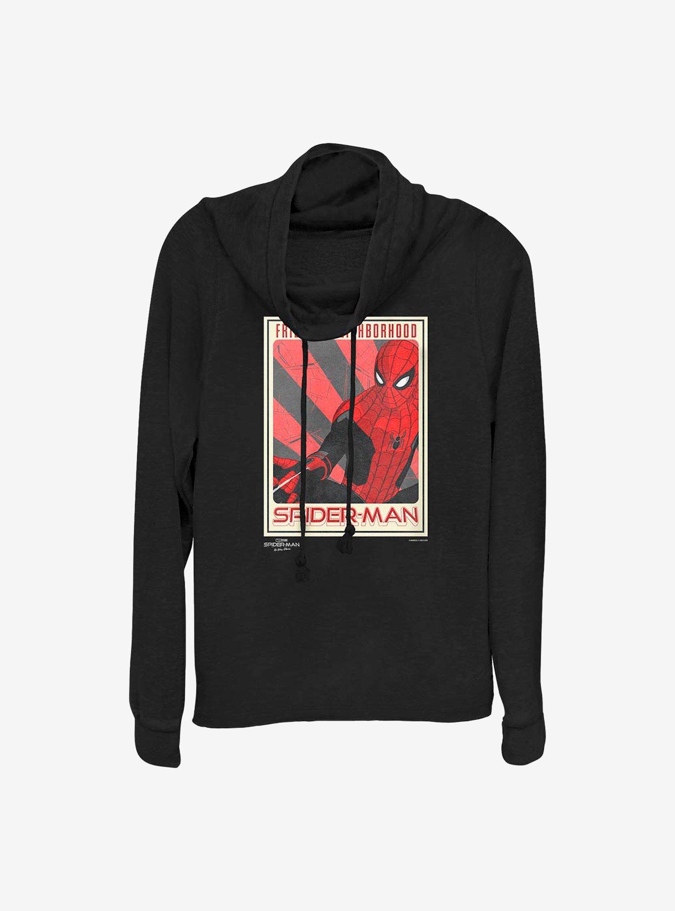 Marvel Spider-Man The Friendly Spider Cowlneck Long-Sleeve Girls Top, , hi-res
