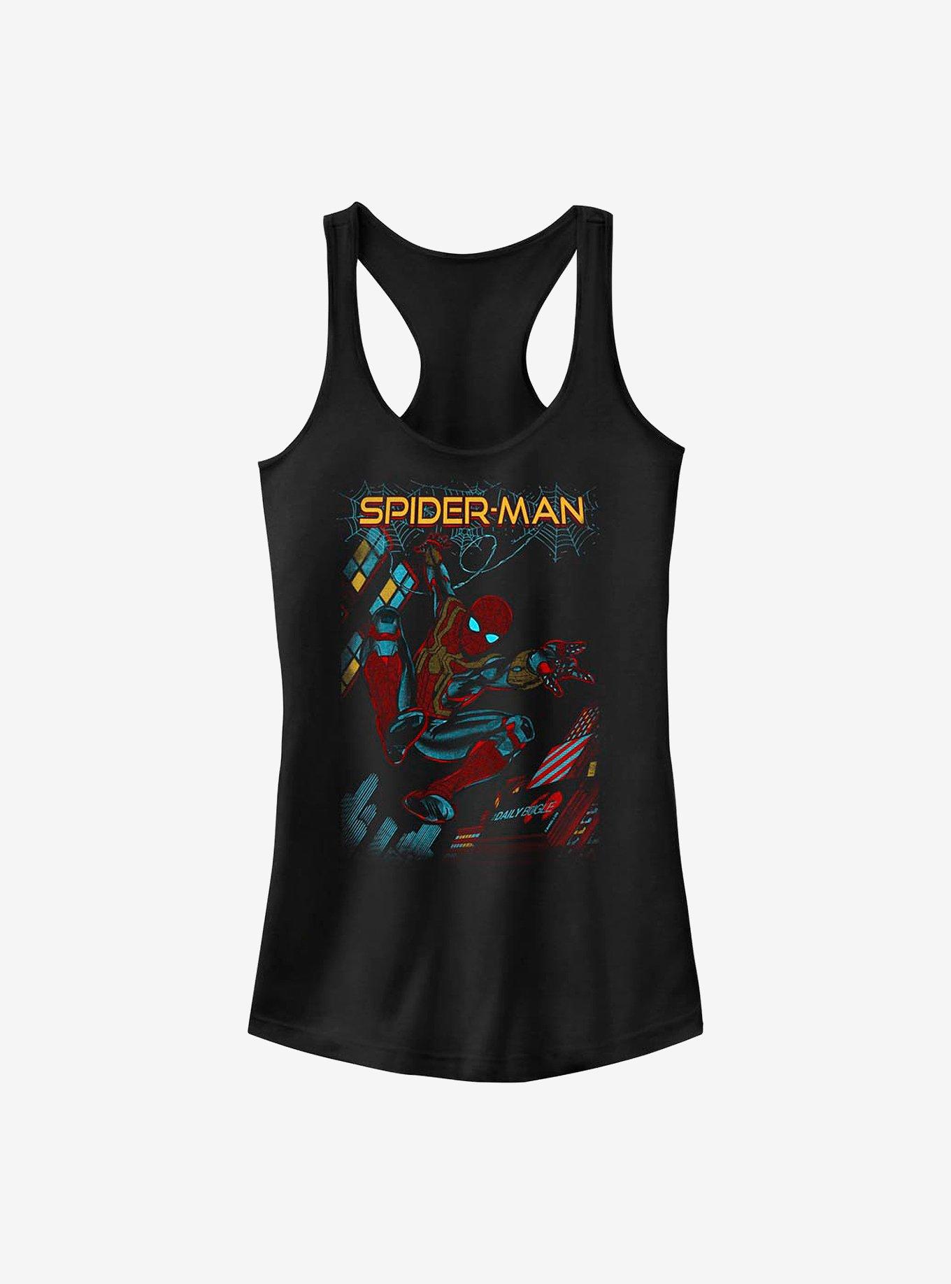 Marvel Spider-Man Slinging Cover Girls Tank, BLACK, hi-res