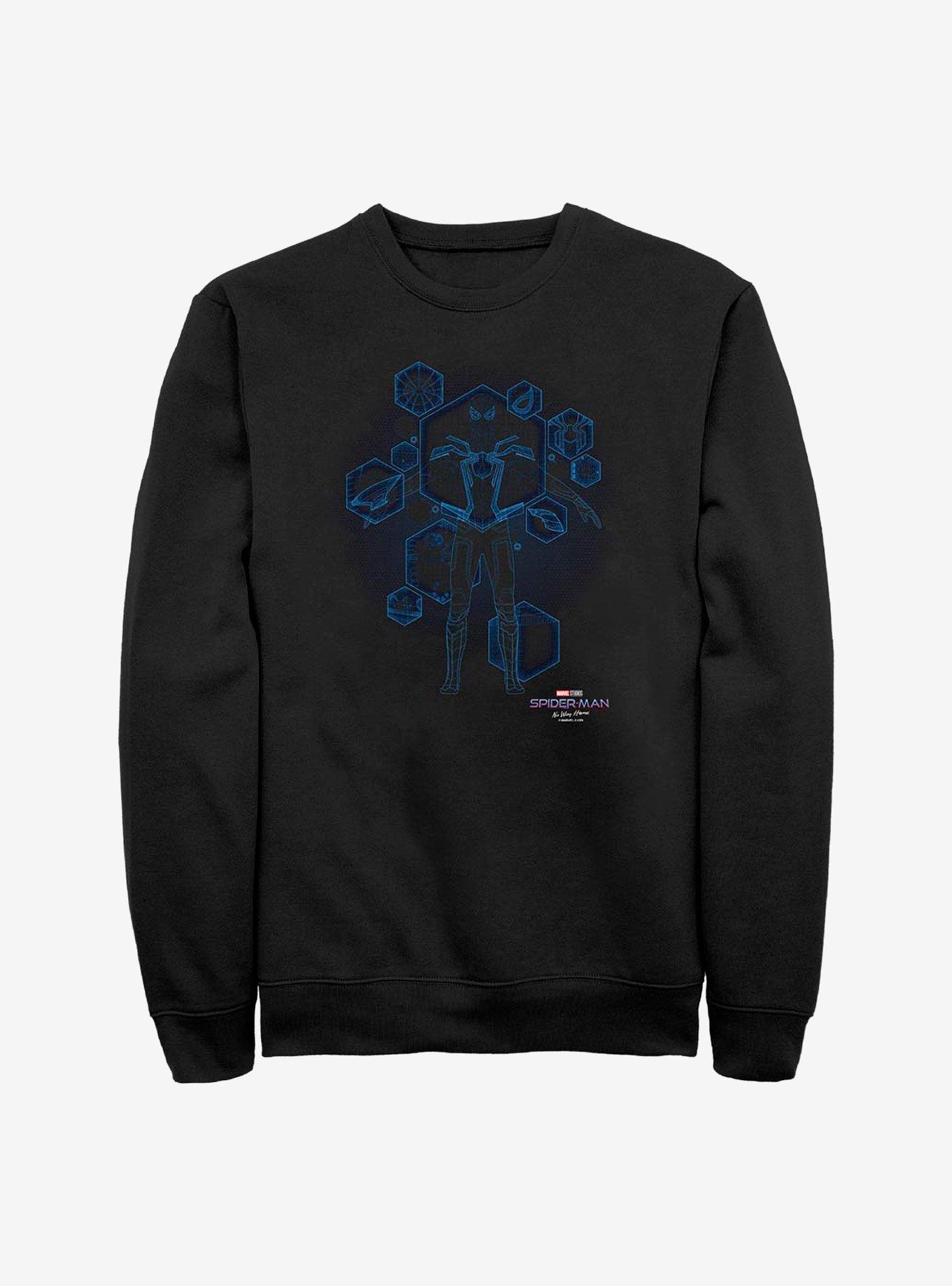 Marvel Spider-Man Blue Print Ready Crew Sweatshirt, , hi-res