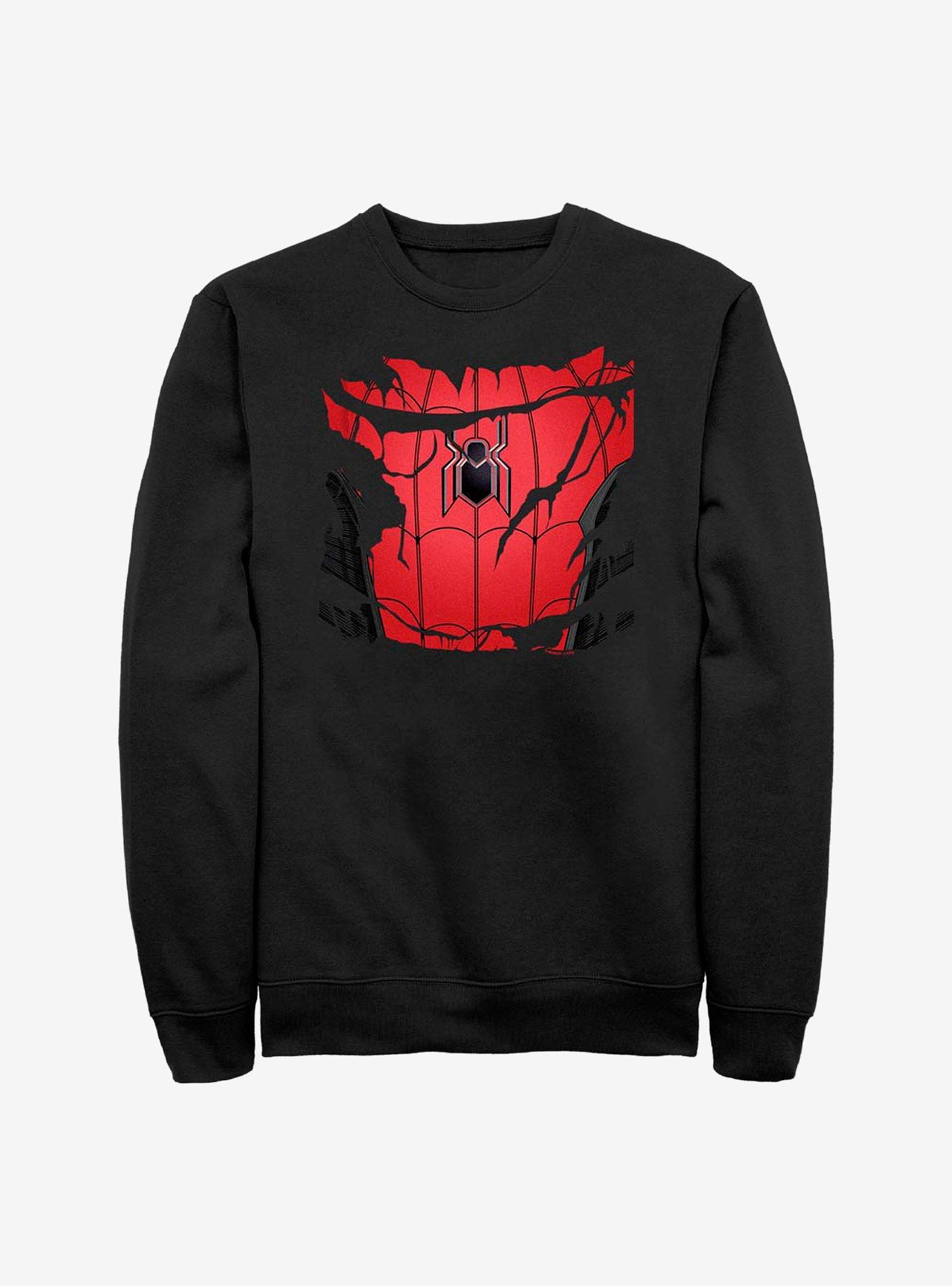 Marvel Spider-Man Spiderman Torn Suit Crew Sweatshirt, , hi-res