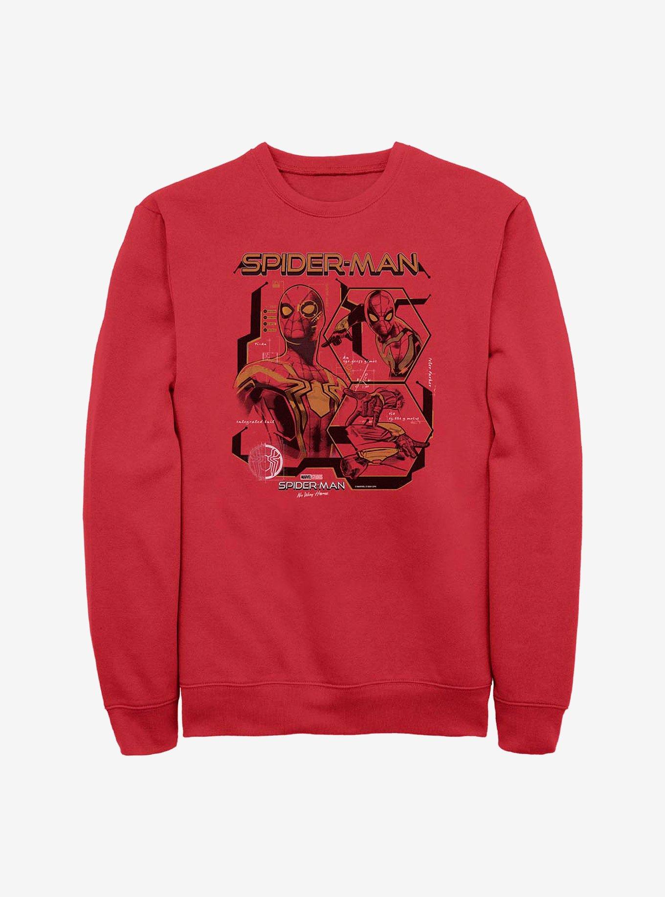 Marvel Spider-Man Suit Notes Crew Sweatshirt, , hi-res