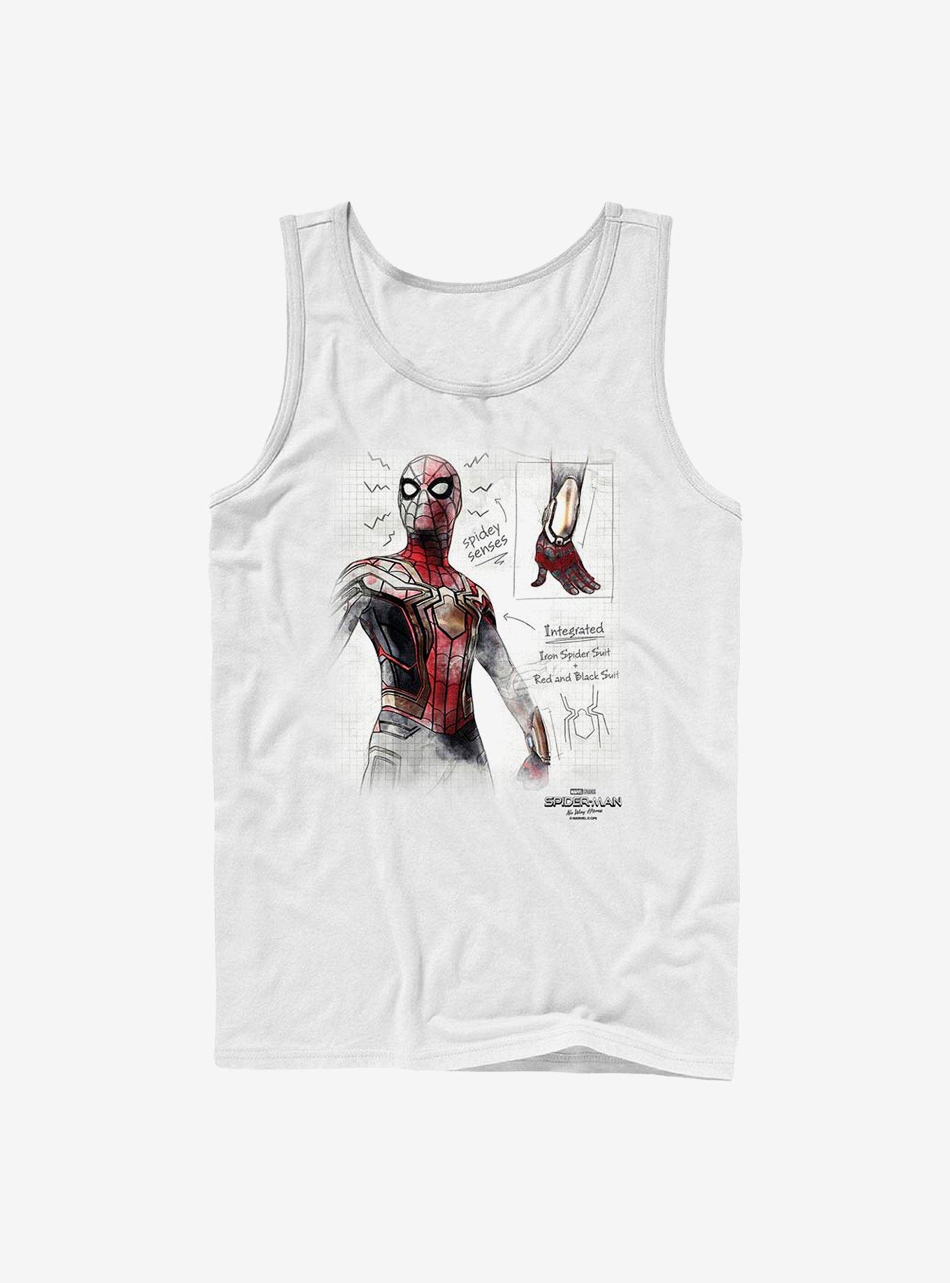 Marvel Spider-Man Sketched Tank, WHITE, hi-res