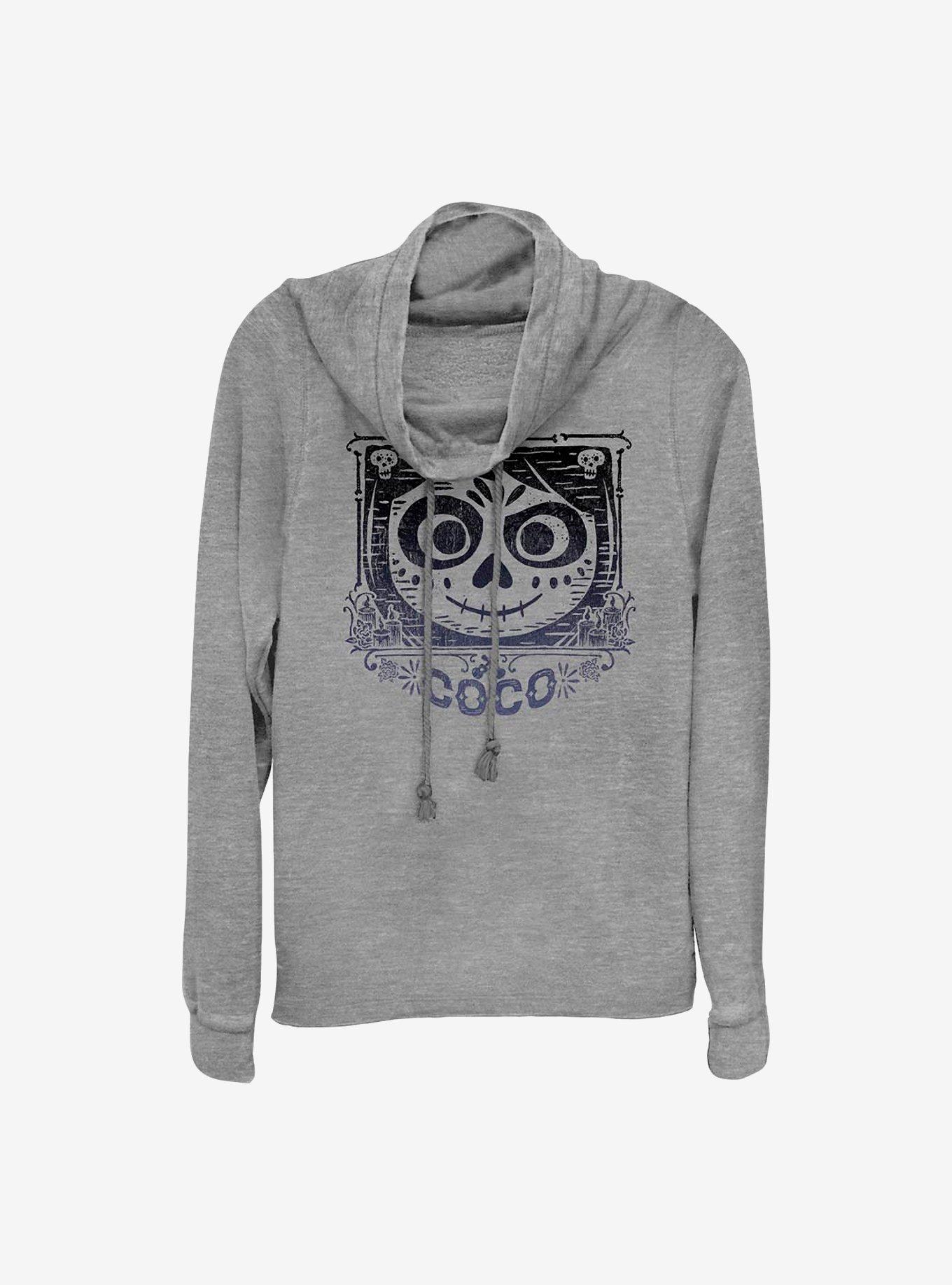 Disney Pixar Coco Face Frame Cowlneck Long-Sleeve Girls Top, , hi-res