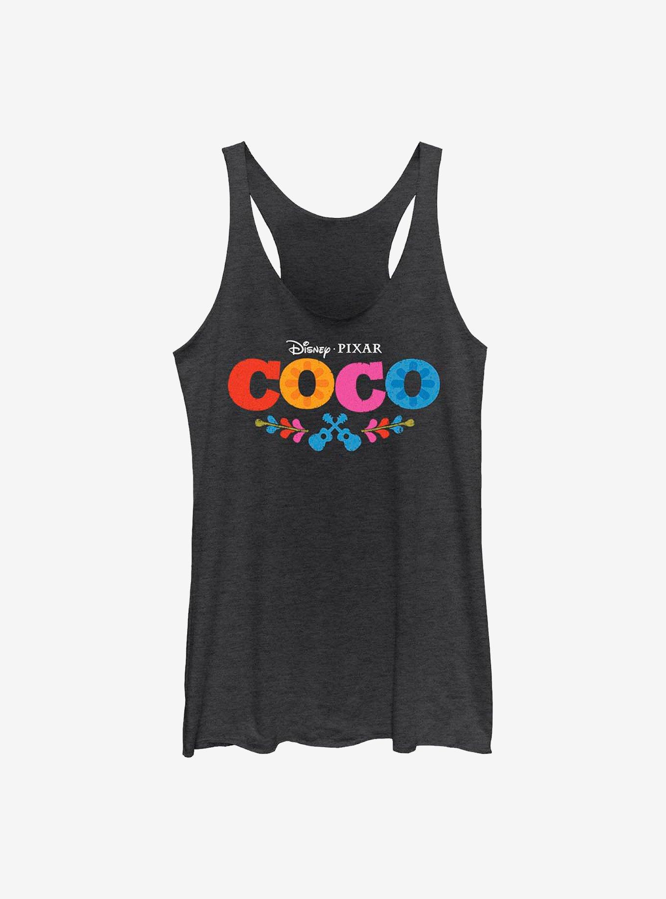 Disney Pixar Coco Logo Girls Tank, BLK HTR, hi-res