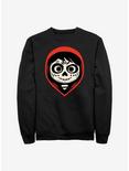 Disney Pixar Coco Dia De Los Muertos Crew Sweatshirt, BLACK, hi-res