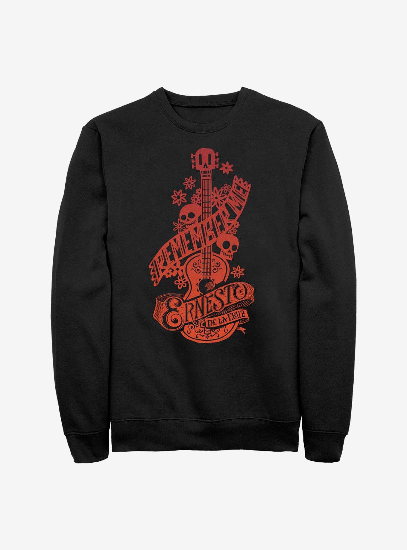 Disney Pixar Coco Ernesto De La Cruz Remember Me Crew Sweatshirt, BLACK, hi-res