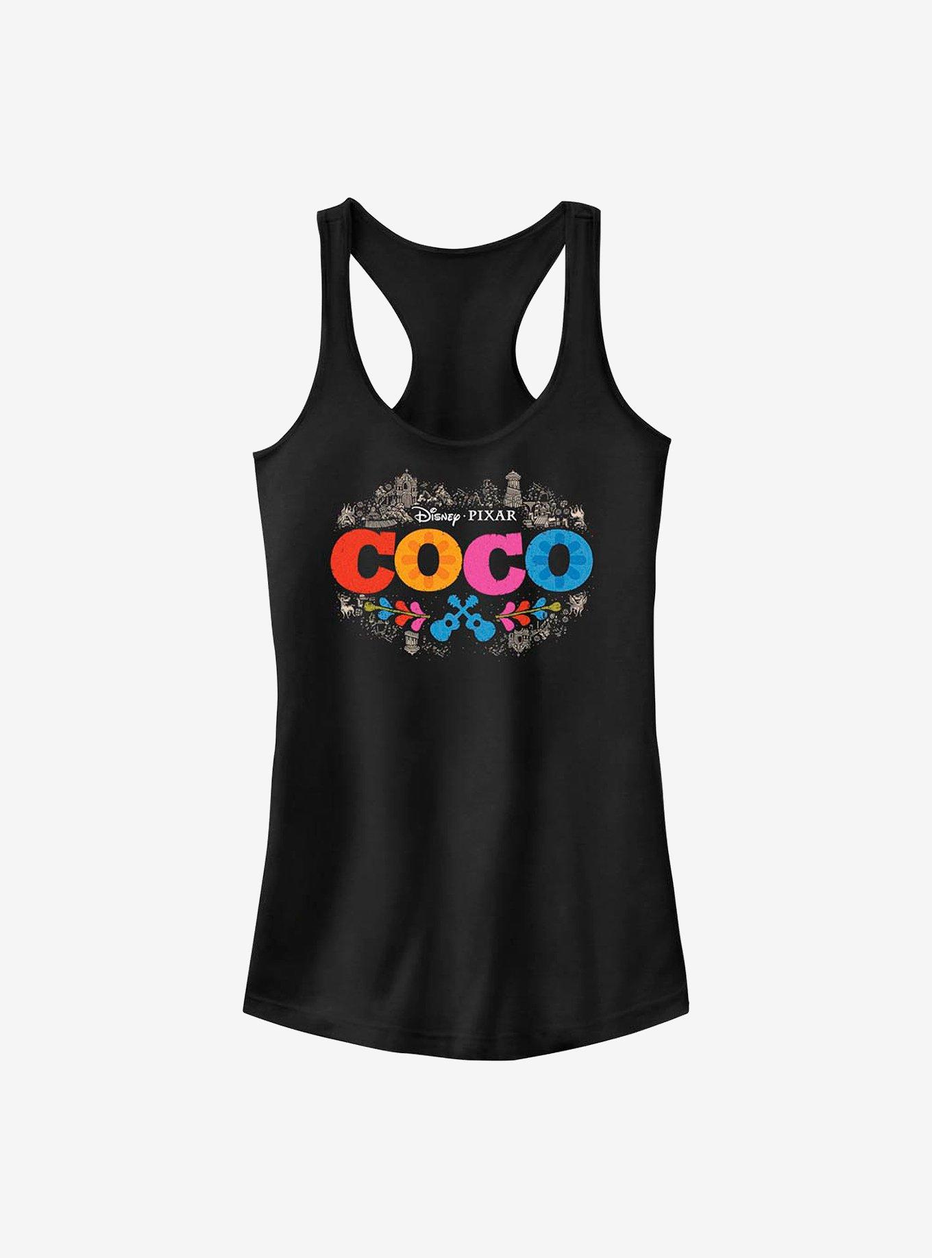 Disney Pixar Coco Artistic Logo Girls Tank, BLACK, hi-res