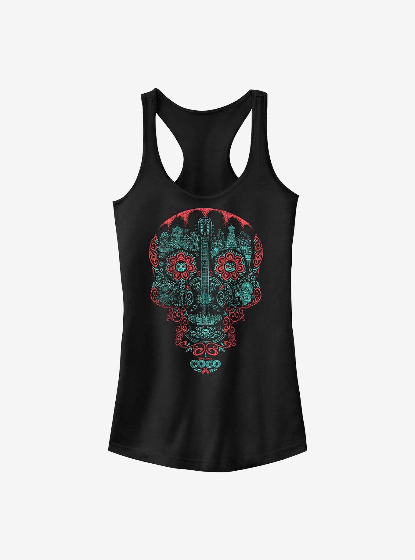 Disney Pixar Coco Craneo Muerto Girls Tank, BLACK, hi-res