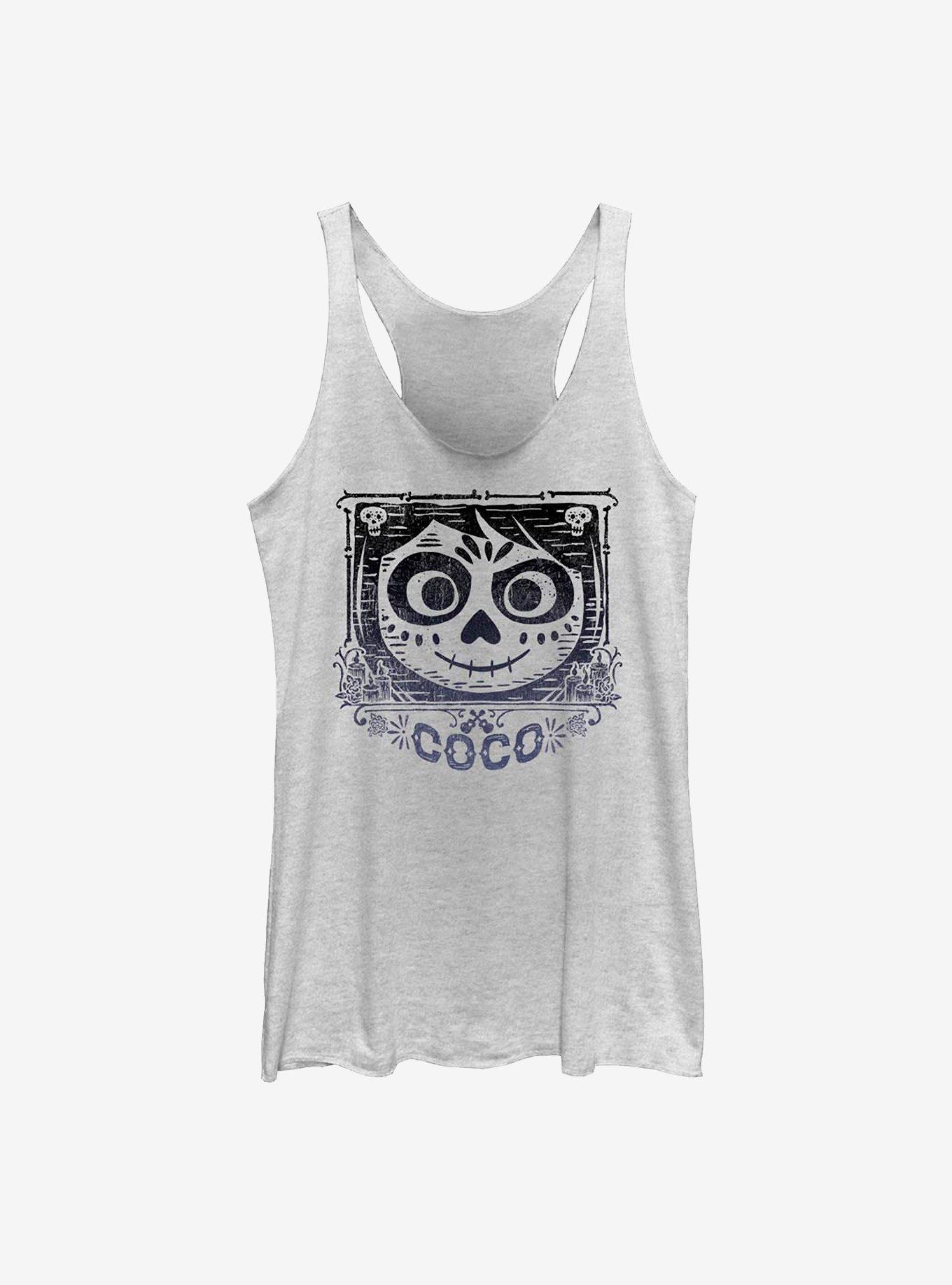 Disney Pixar Coco Face Frame Girls Tank, WHITE HTR, hi-res