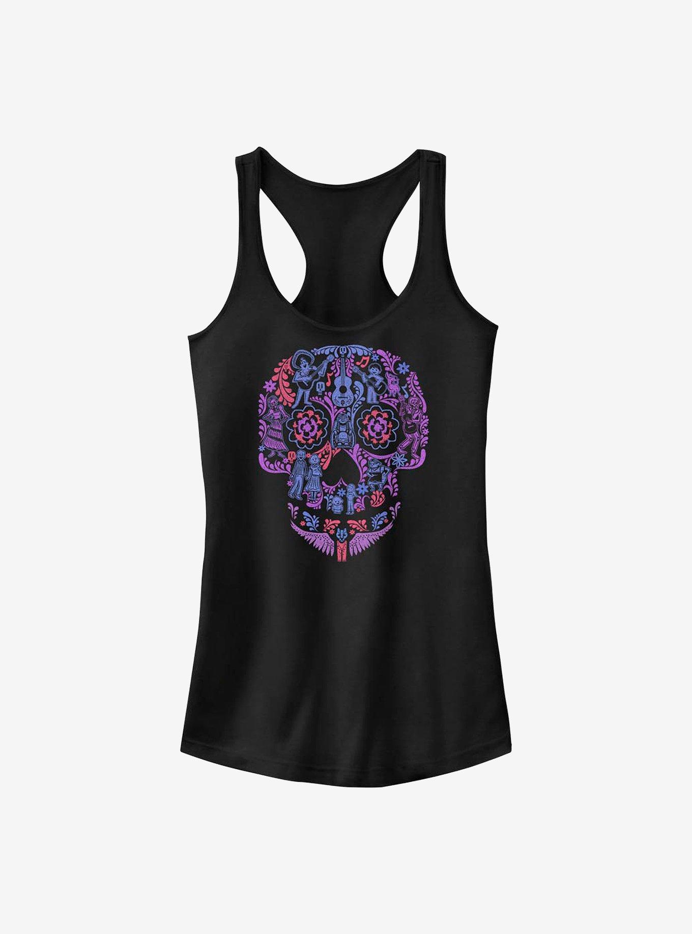 Disney Pixar Coco Skull Girls Tank, BLACK, hi-res