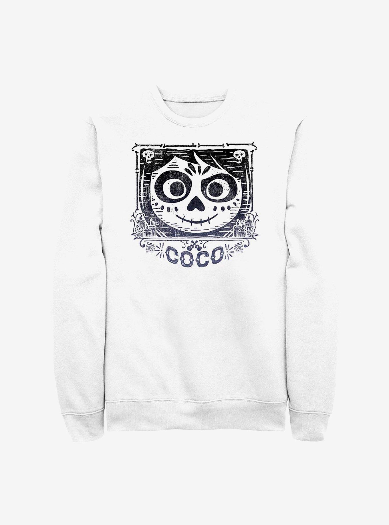 Disney Pixar Coco Face Frame Crew Sweatshirt, WHITE, hi-res