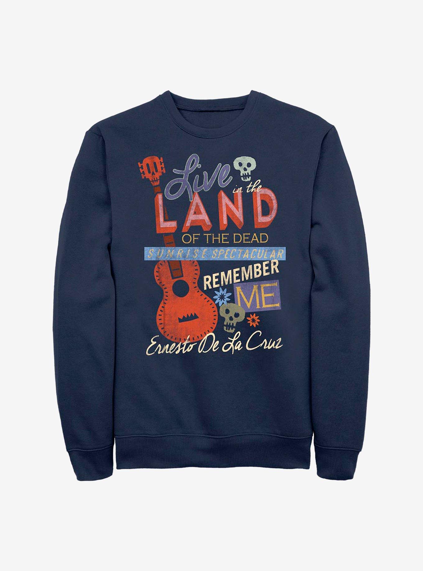 Disney Pixar Coco Live The Land Of Dead Crew Sweatshirt